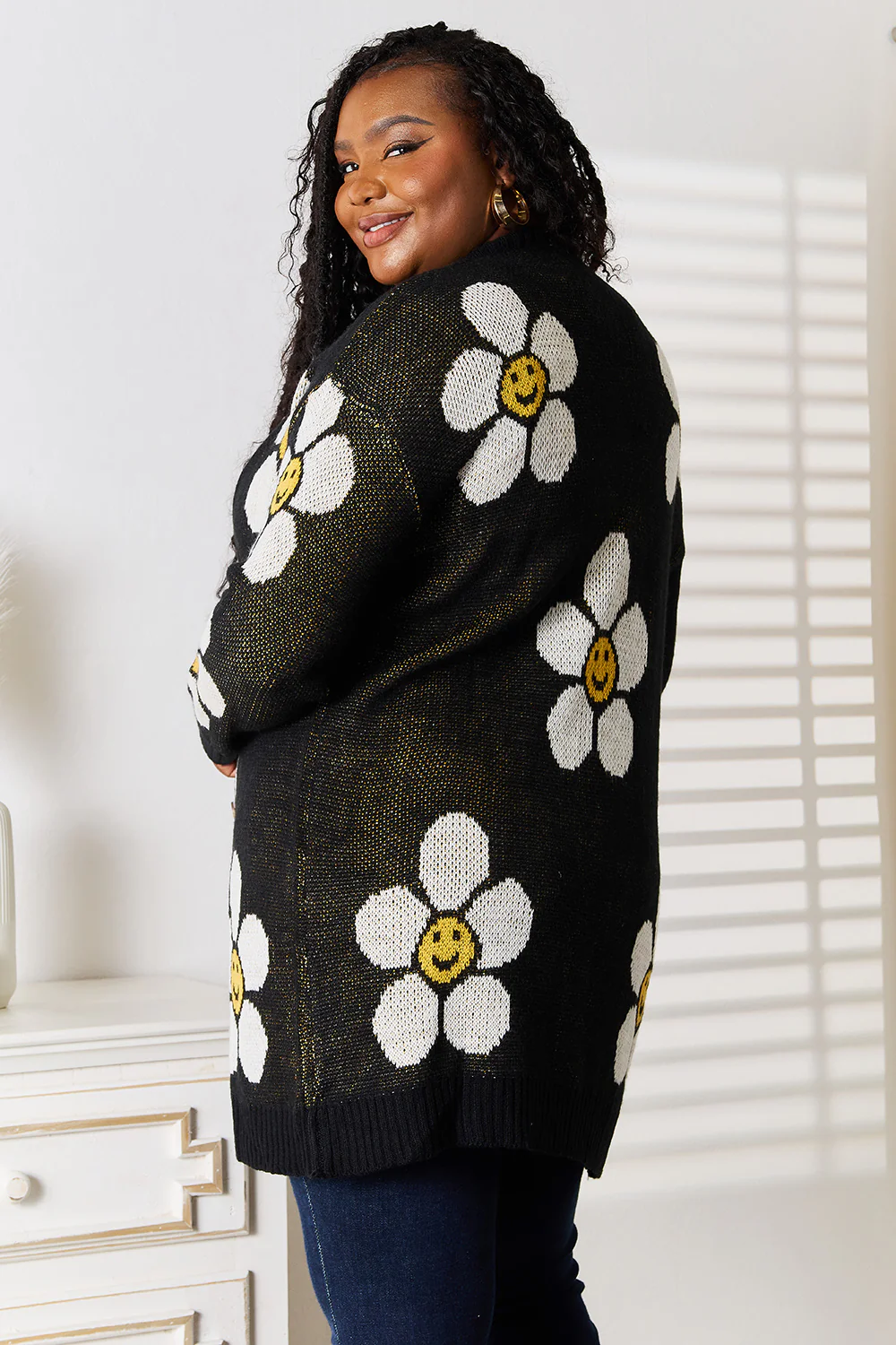 Perfee Floral Button Down Longline Cardigan - Image 9