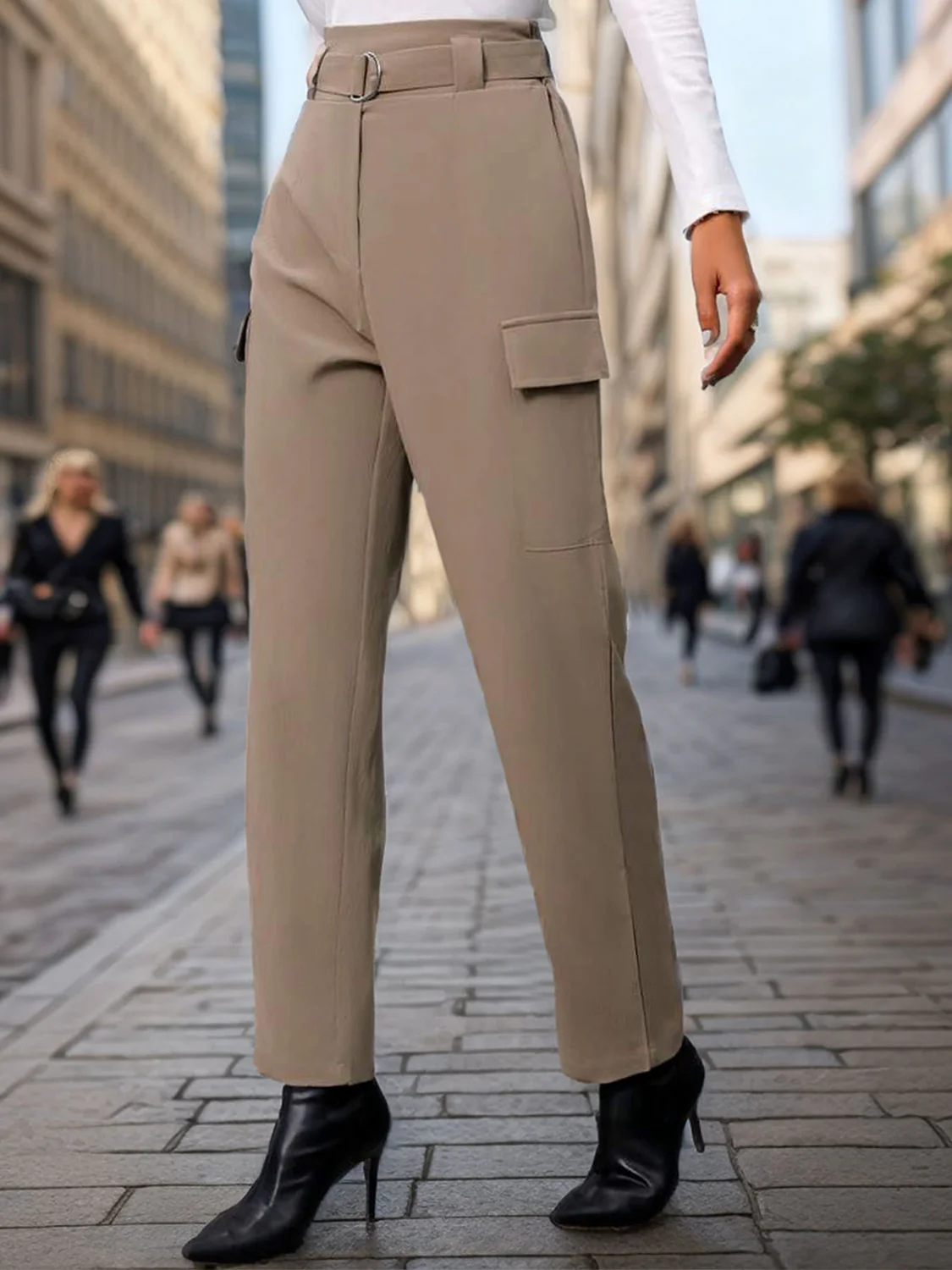 Perfee High Waist Straight Pants - Image 3