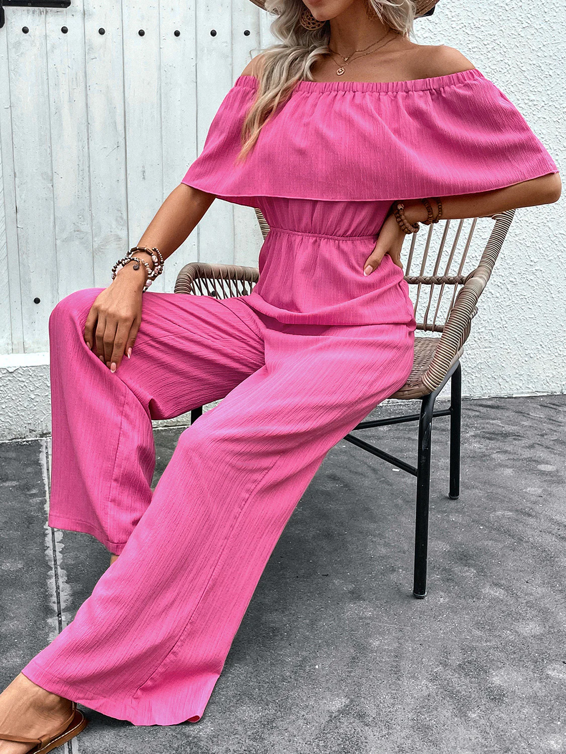 Perfee Off-Shoulder Wide Leg Jumpsuit - Image 4