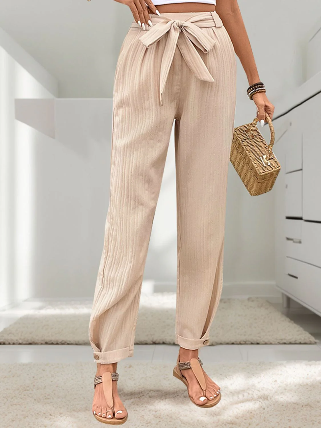 Perfee Tied High Waist Pants - Image 4