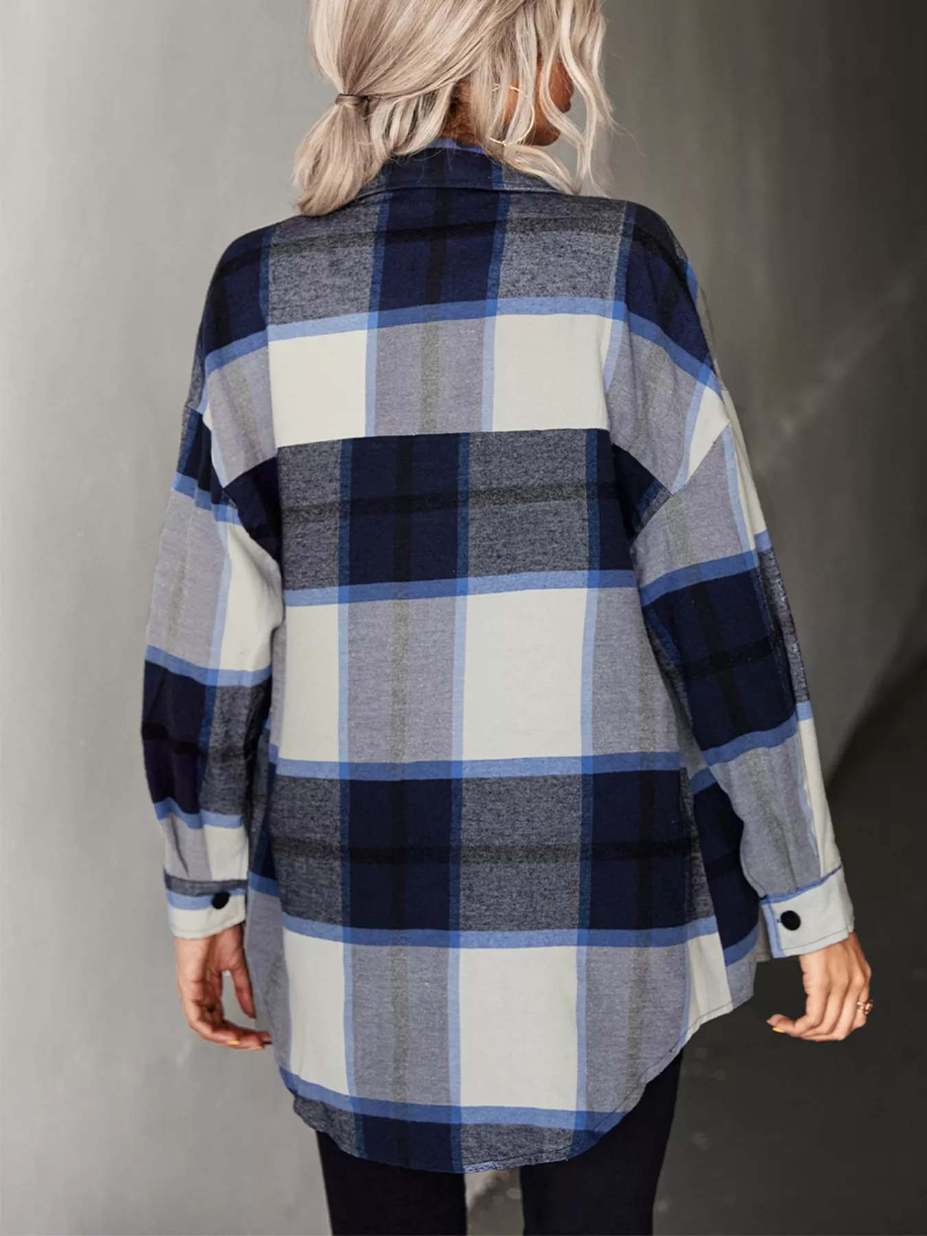Plaid Button-Down Long Sleeve Shirt - Image 2
