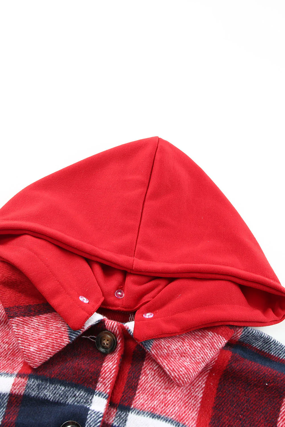 Plaid Button Up Hooded Shacket - Image 14