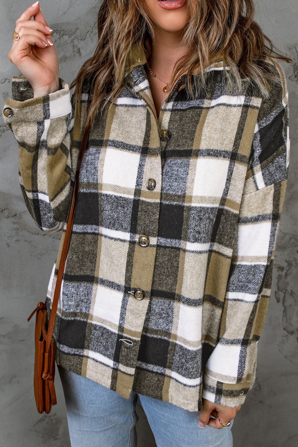 Plaid Button Up Hooded Shacket - Image 16