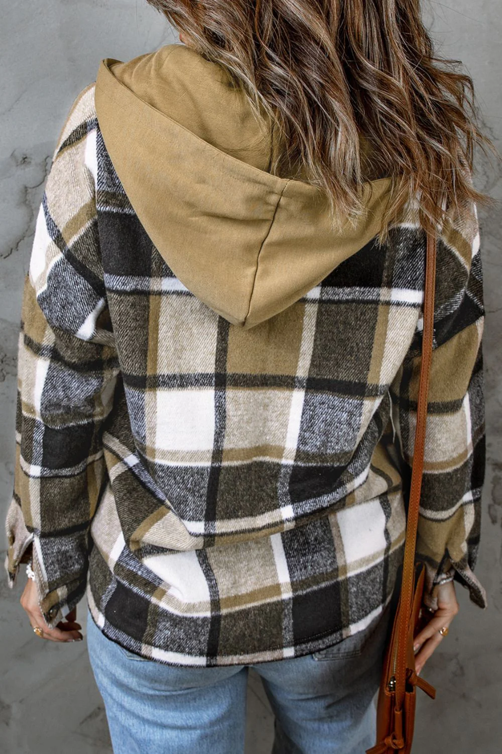 Plaid Button Up Hooded Shacket - Image 17
