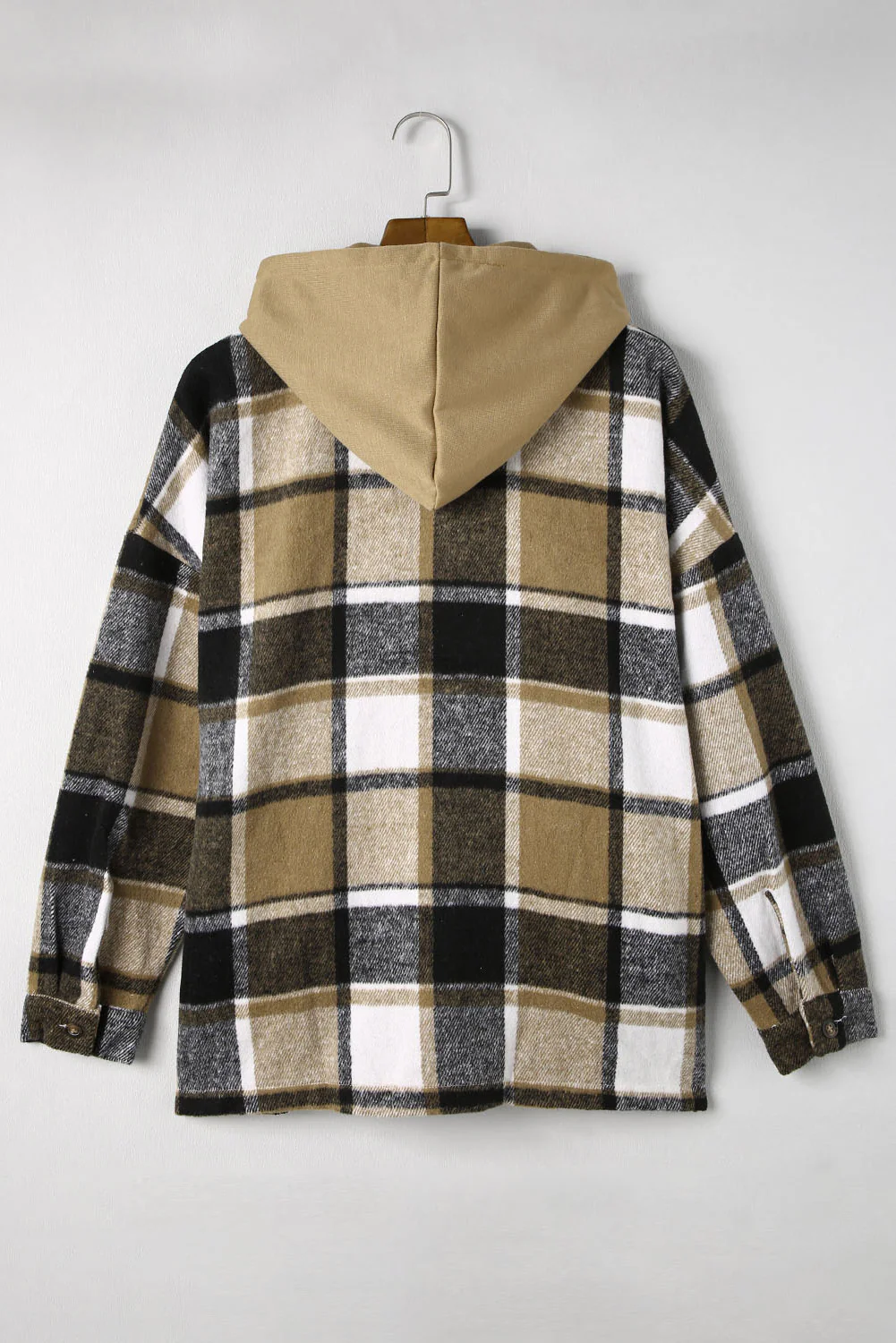 Plaid Button Up Hooded Shacket - Image 19