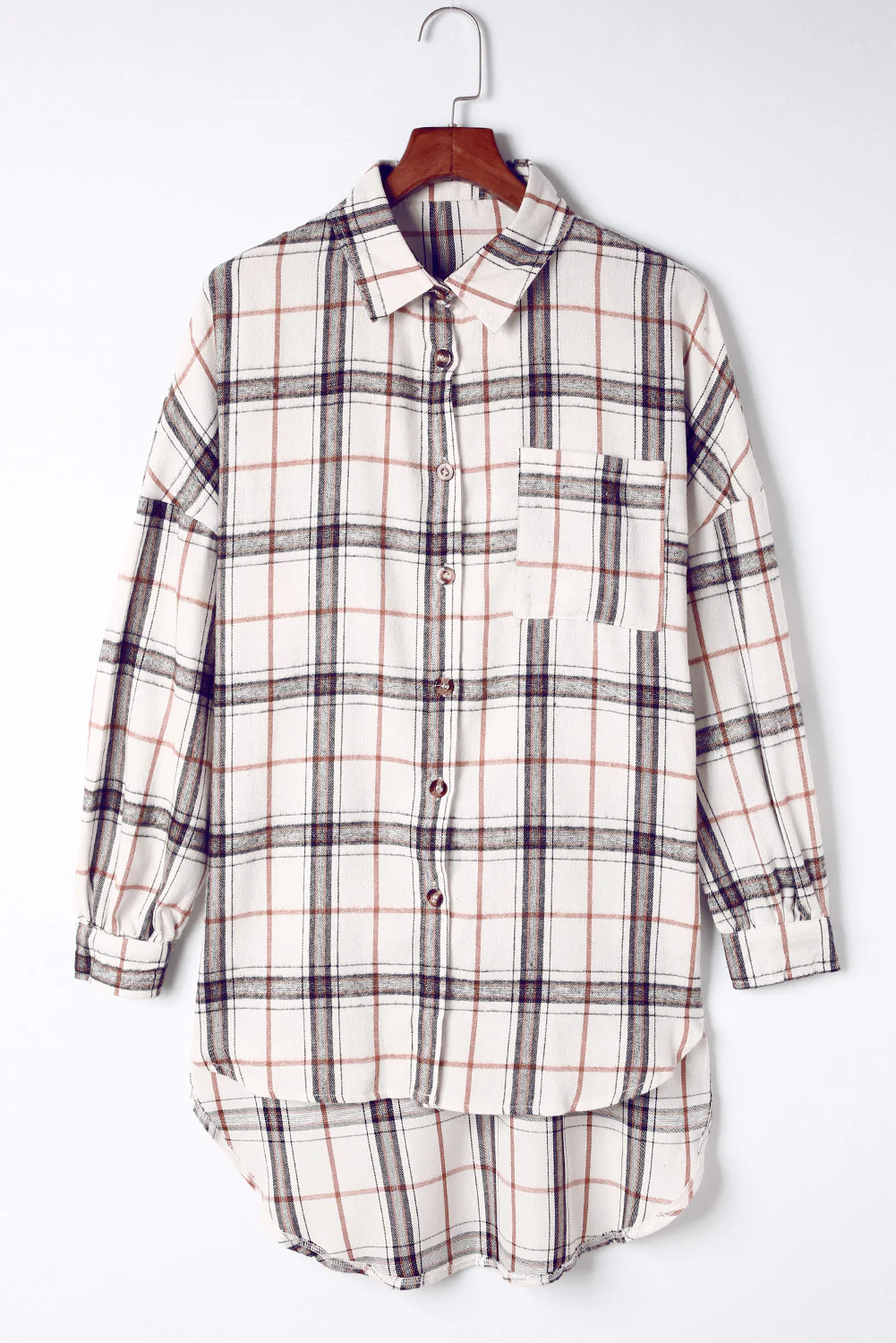 Plaid Button Up Long Sleeve Shacket - Image 8
