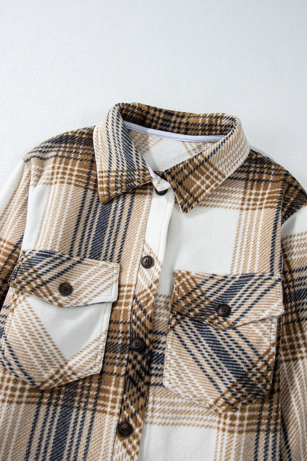 Plaid Button Up Long Sleeve Jacket - Image 14