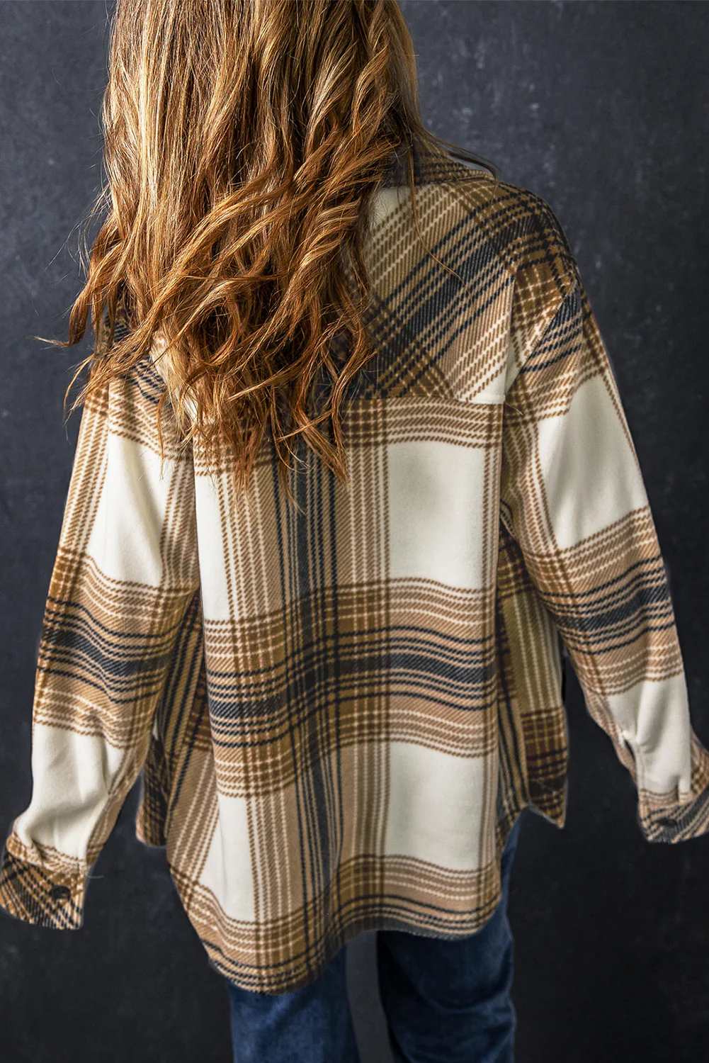 Plaid Button Up Long Sleeve Jacket - Image 5