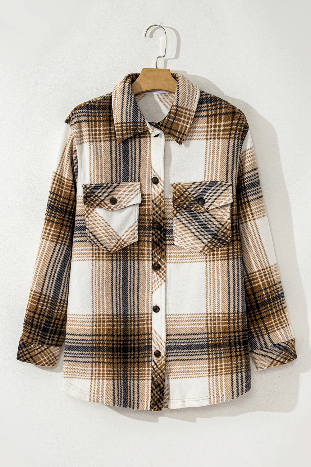 Plaid Button Up Long Sleeve Jacket - Image 6