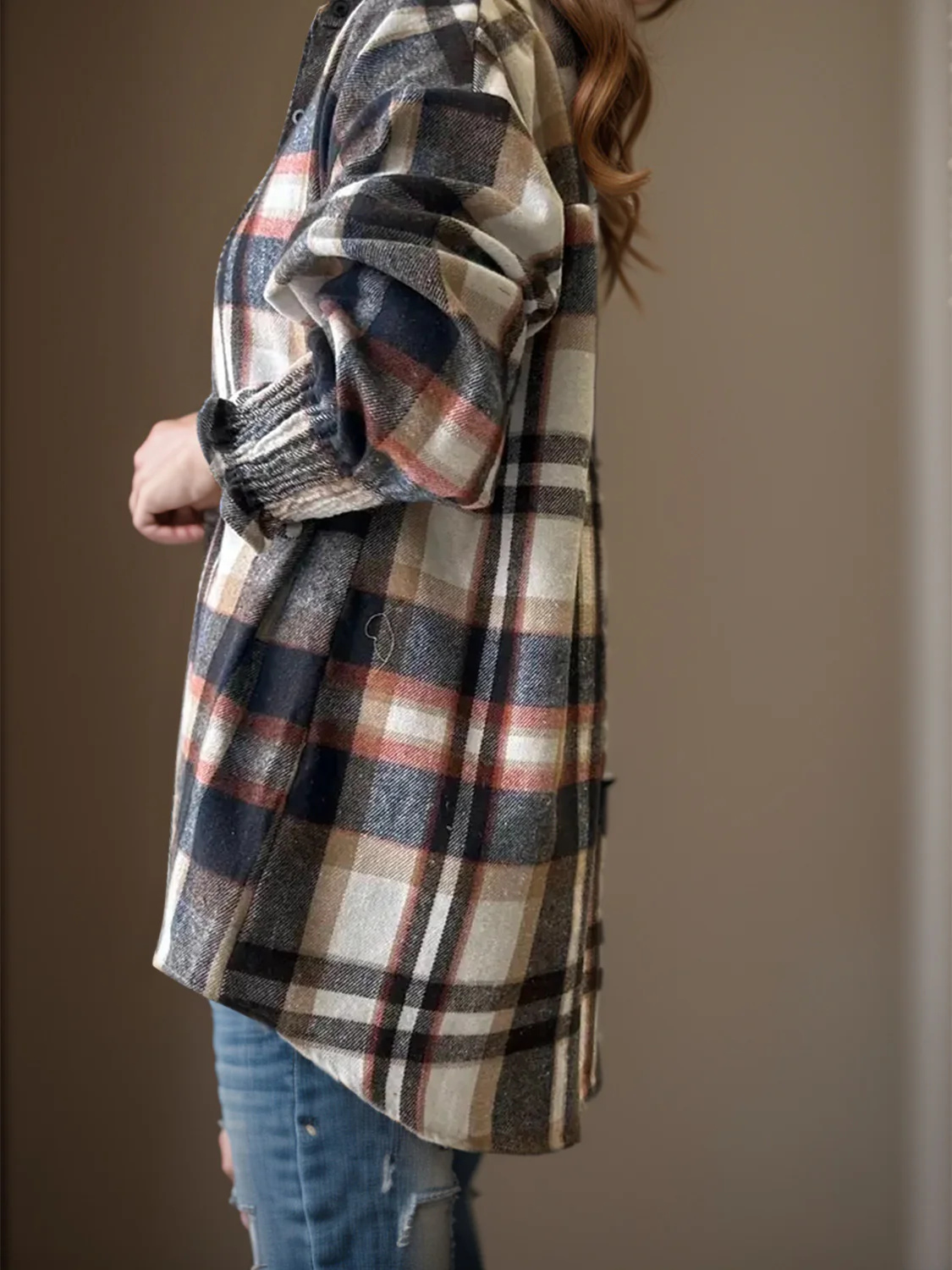Plaid Button Up Long Sleeve Shirt - Image 2