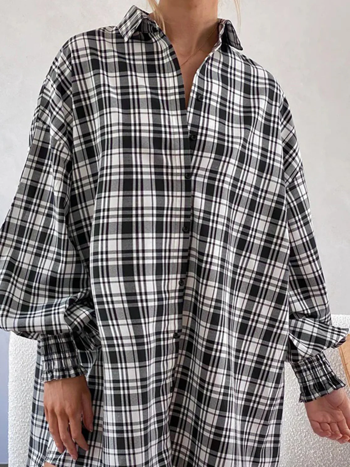 Plaid Button Up Long Sleeve Shirt - Image 5