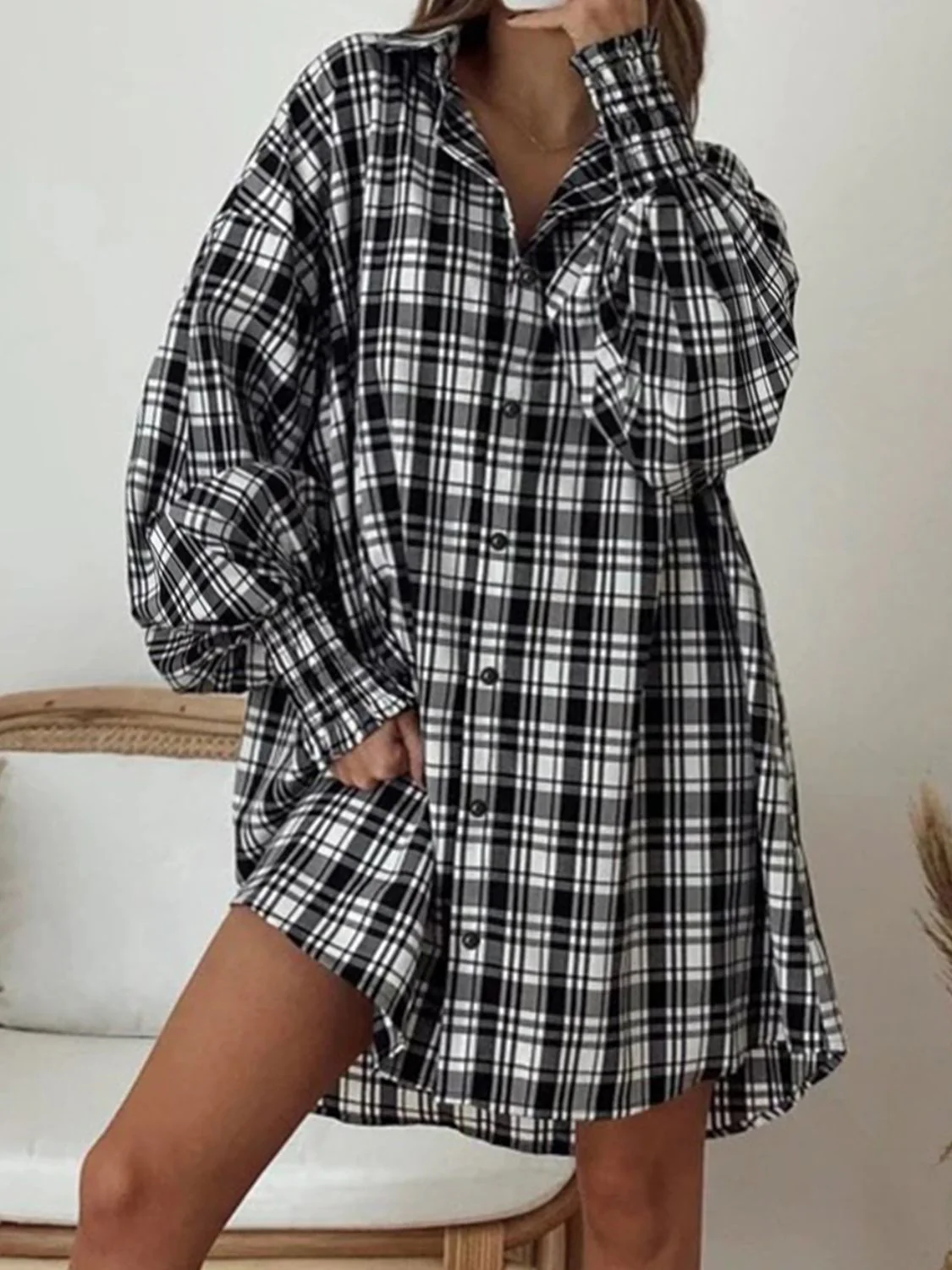 Plaid Button Up Long Sleeve Shirt - Image 6