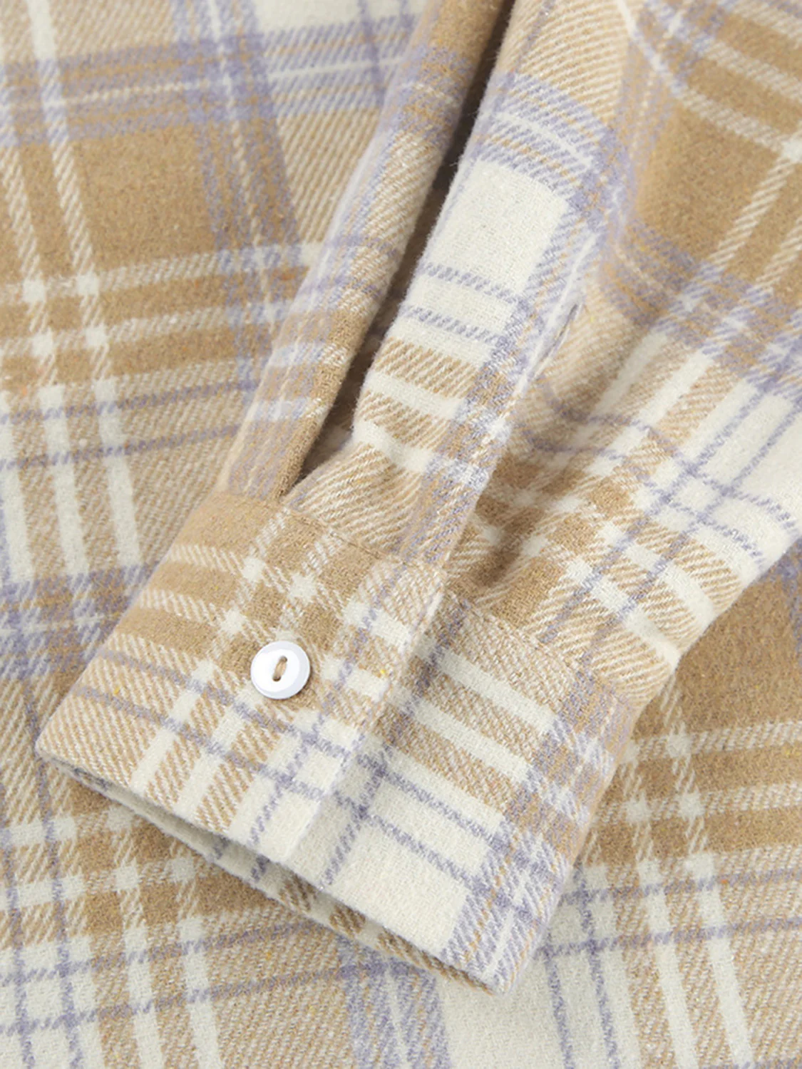 Plaid Collared Neck Dropped Shoulder Shirt - Image 4
