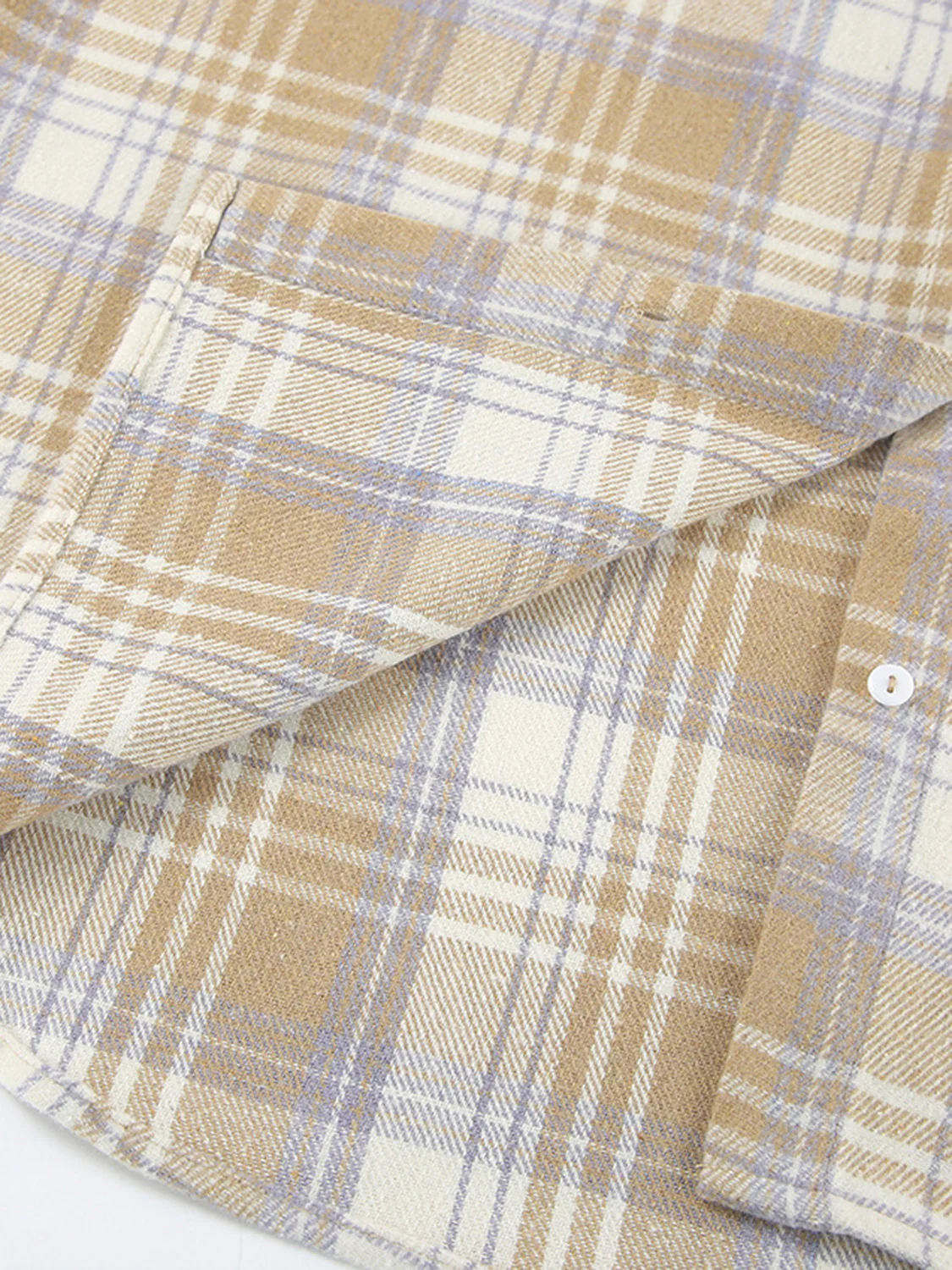 Plaid Collared Neck Dropped Shoulder Shirt - Image 5
