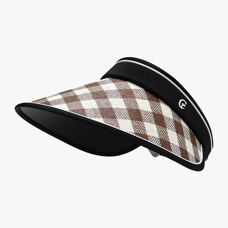 Plaid Natural Grass Adjustable Sun Hat - Image 6
