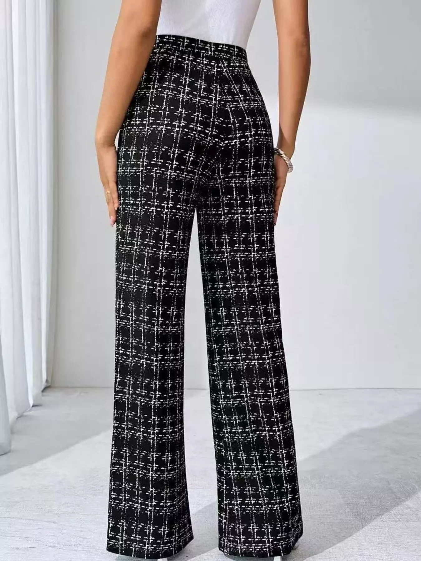 Plaid Wide Leg Pants - Image 2