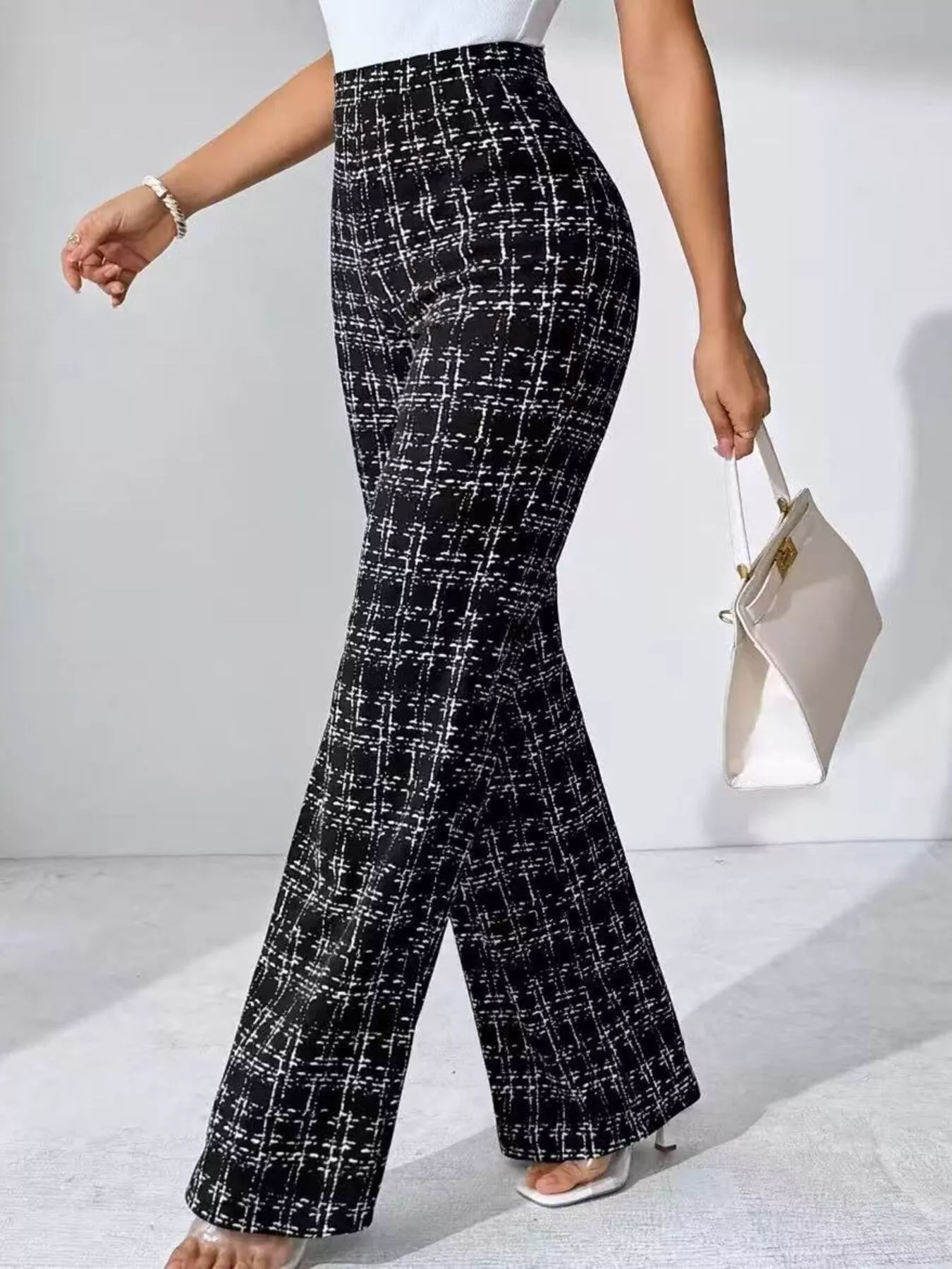 Plaid Wide Leg Pants - Image 4
