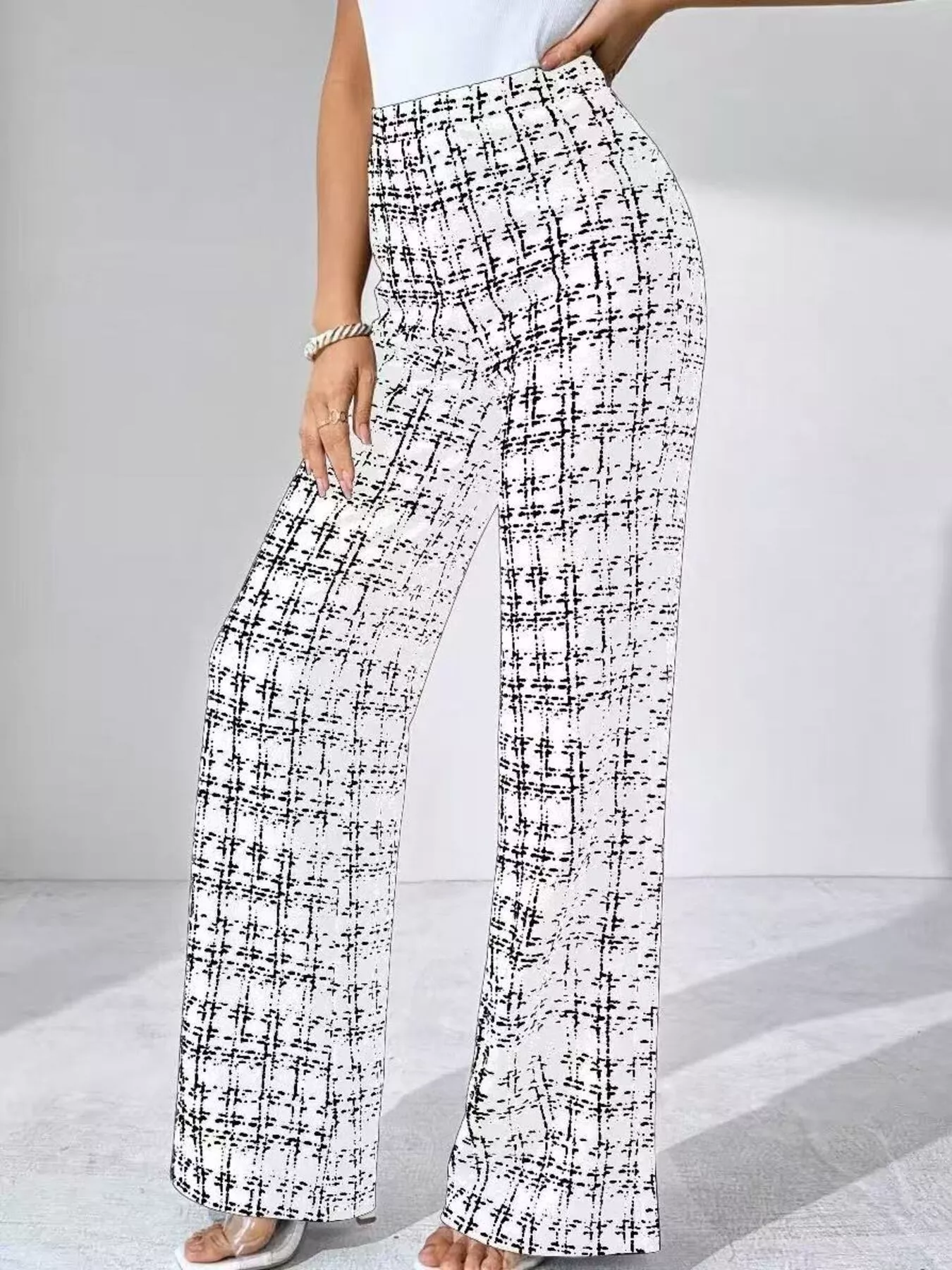 Plaid Wide Leg Pants - Image 5