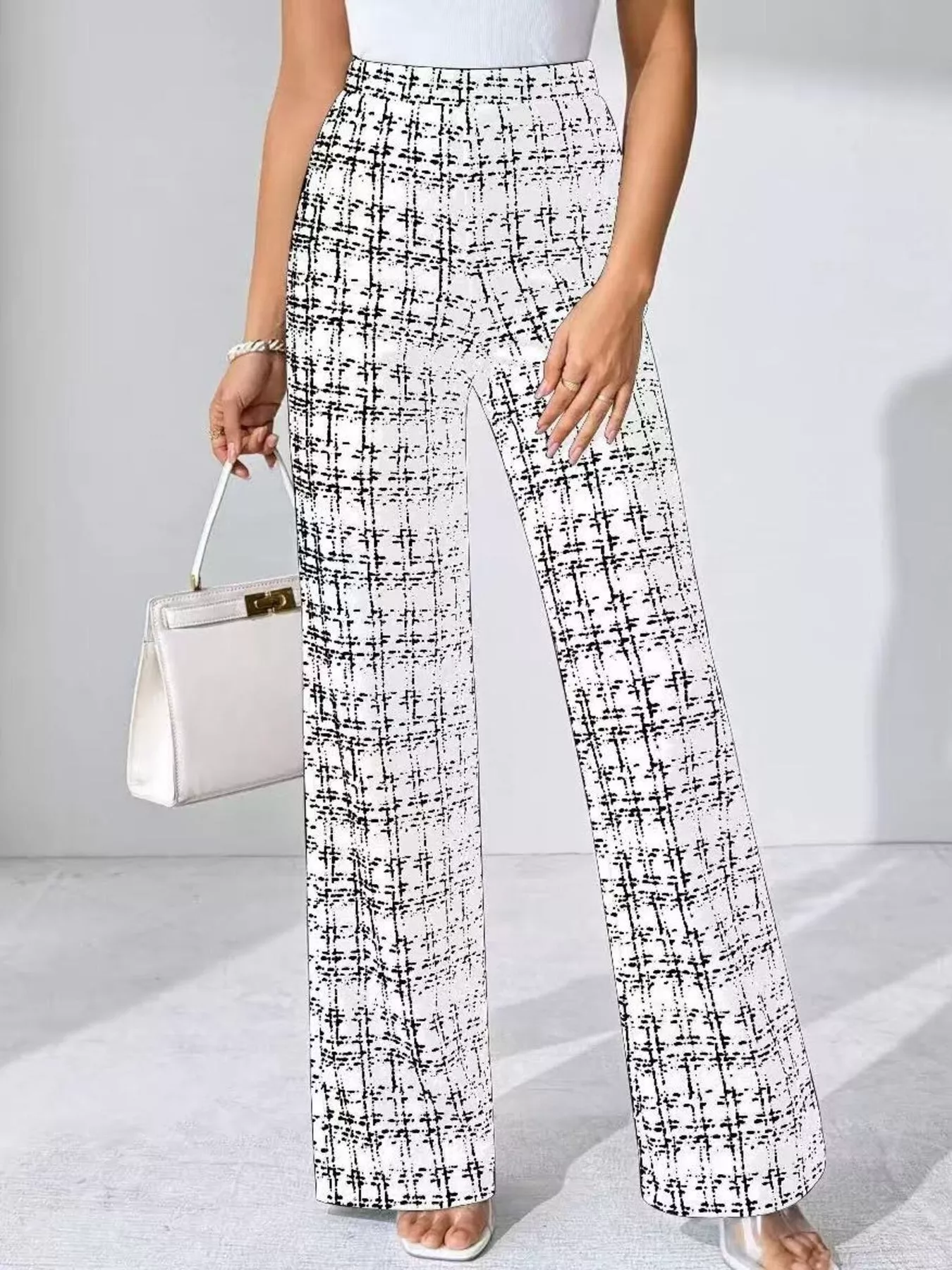 Plaid Wide Leg Pants - Image 6