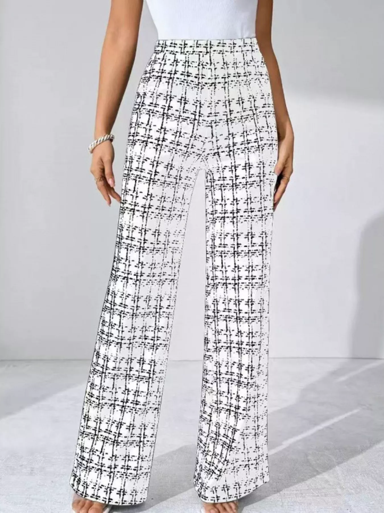 Plaid Wide Leg Pants - Image 7