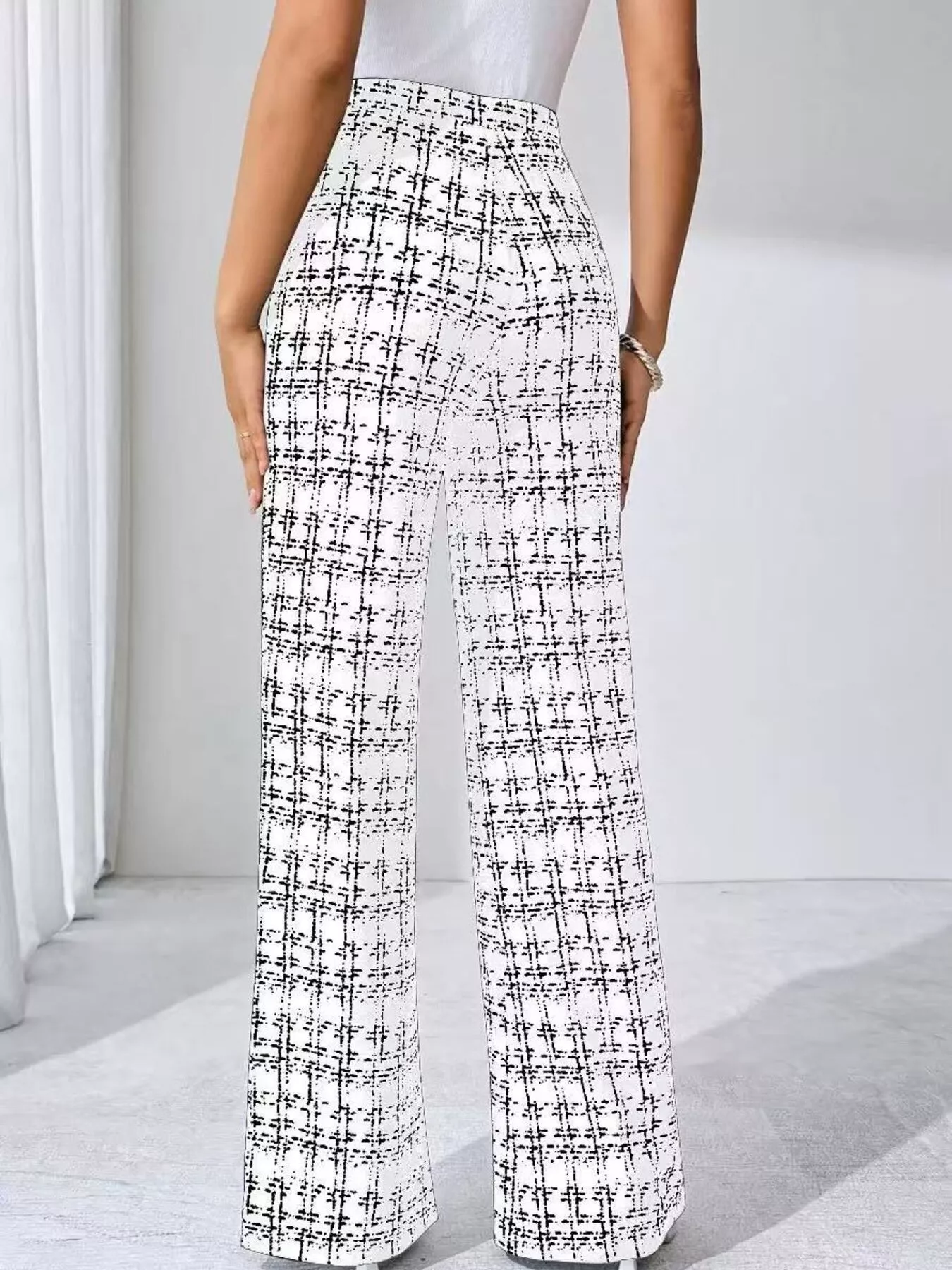 Plaid Wide Leg Pants - Image 8