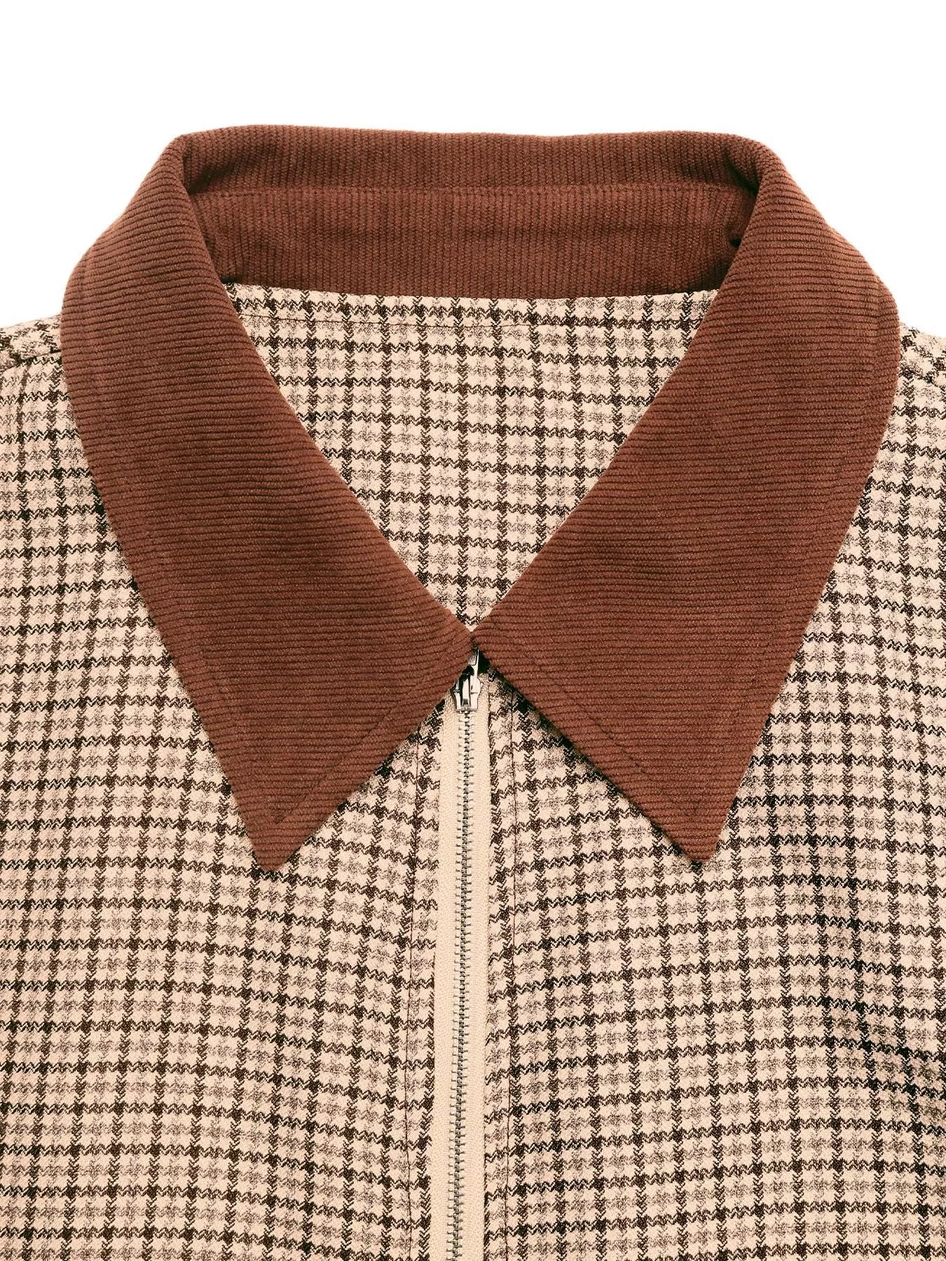 Plaid Zip Up Long Sleeve Jacket - Image 7