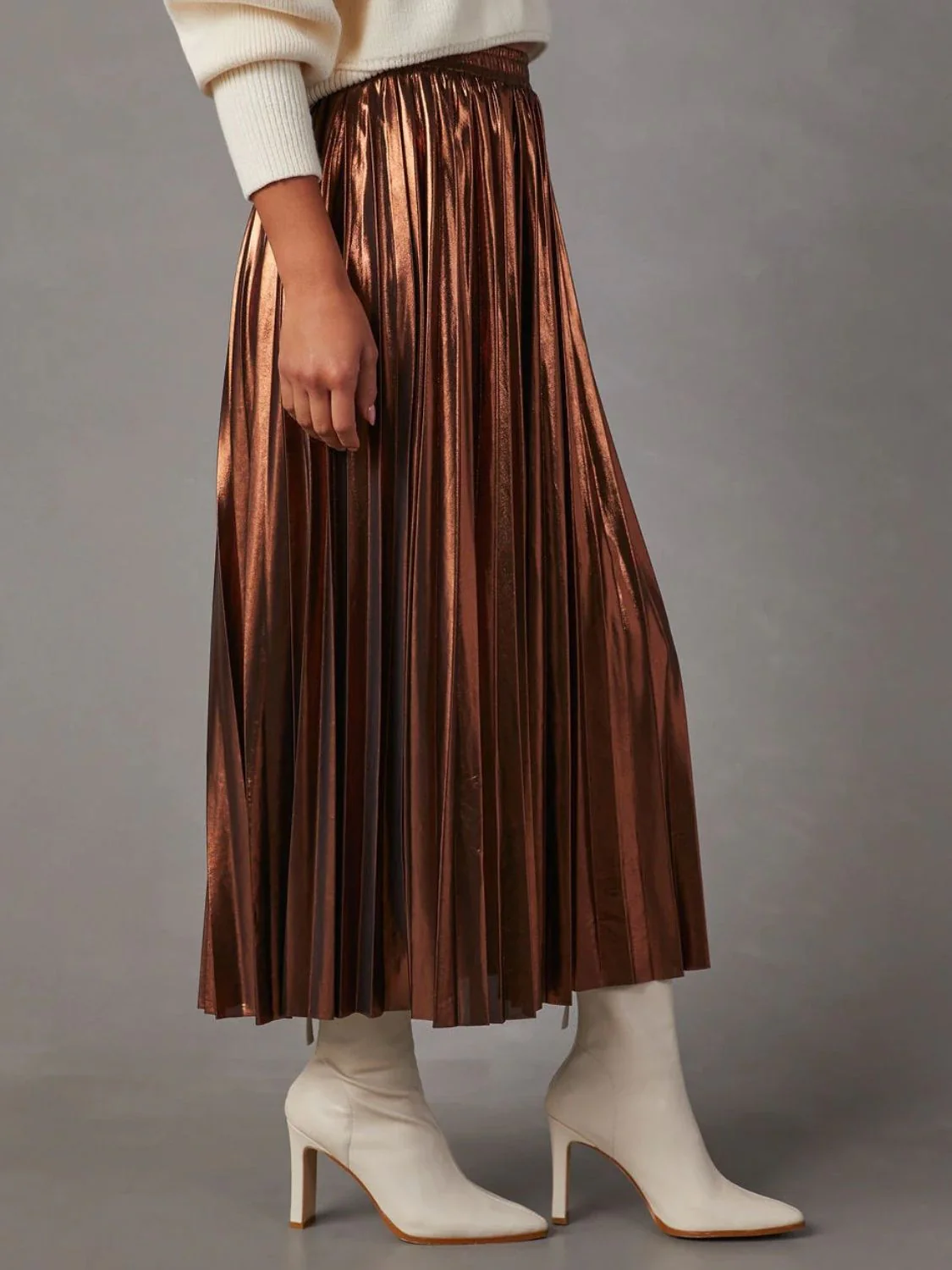 Pleated Midi Skirt - Image 2