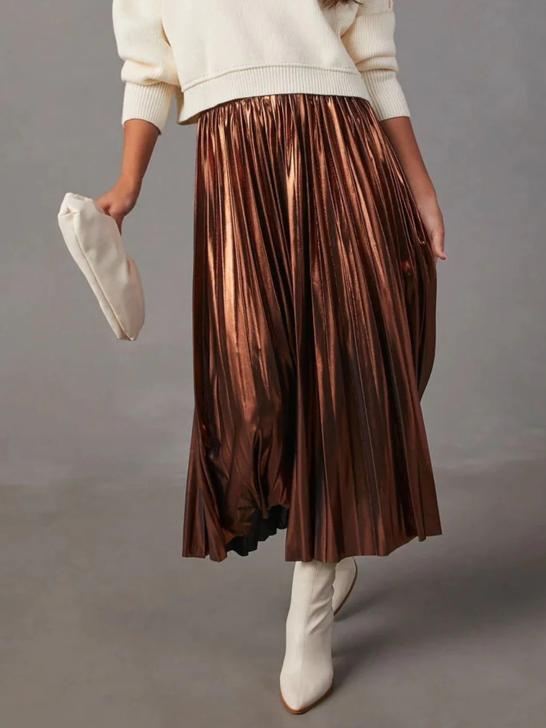 Pleated Midi Skirt - Image 3
