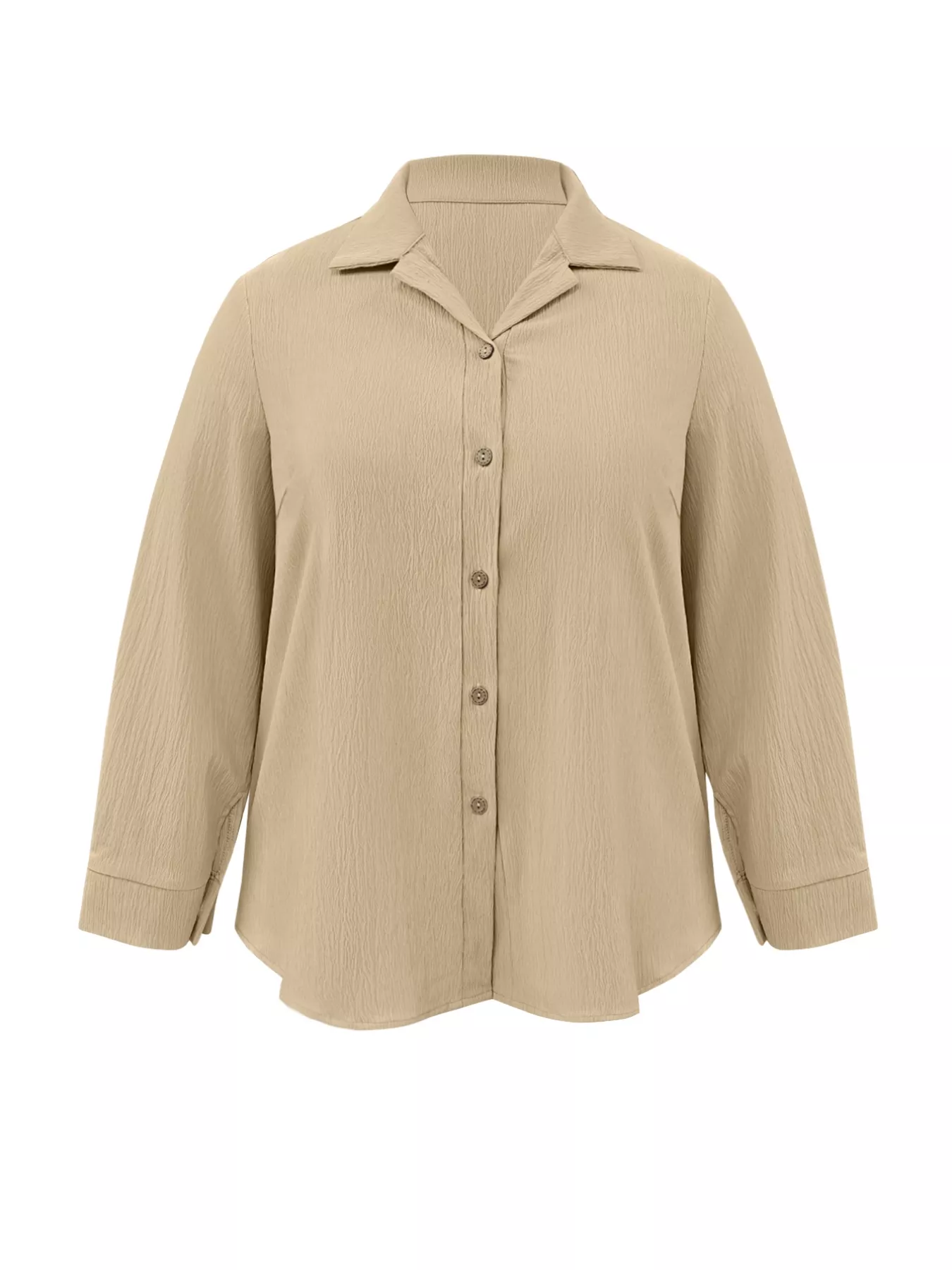 Plus Size Casual Long Sleeve Button-Down Shirt - Image 6