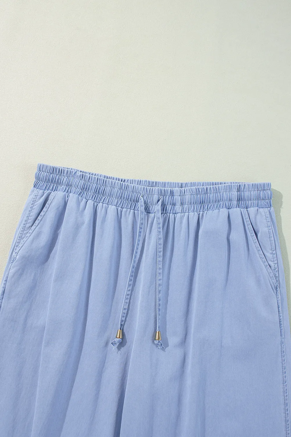 Plus Size Drawstring Wide Leg Jeans - Image 4