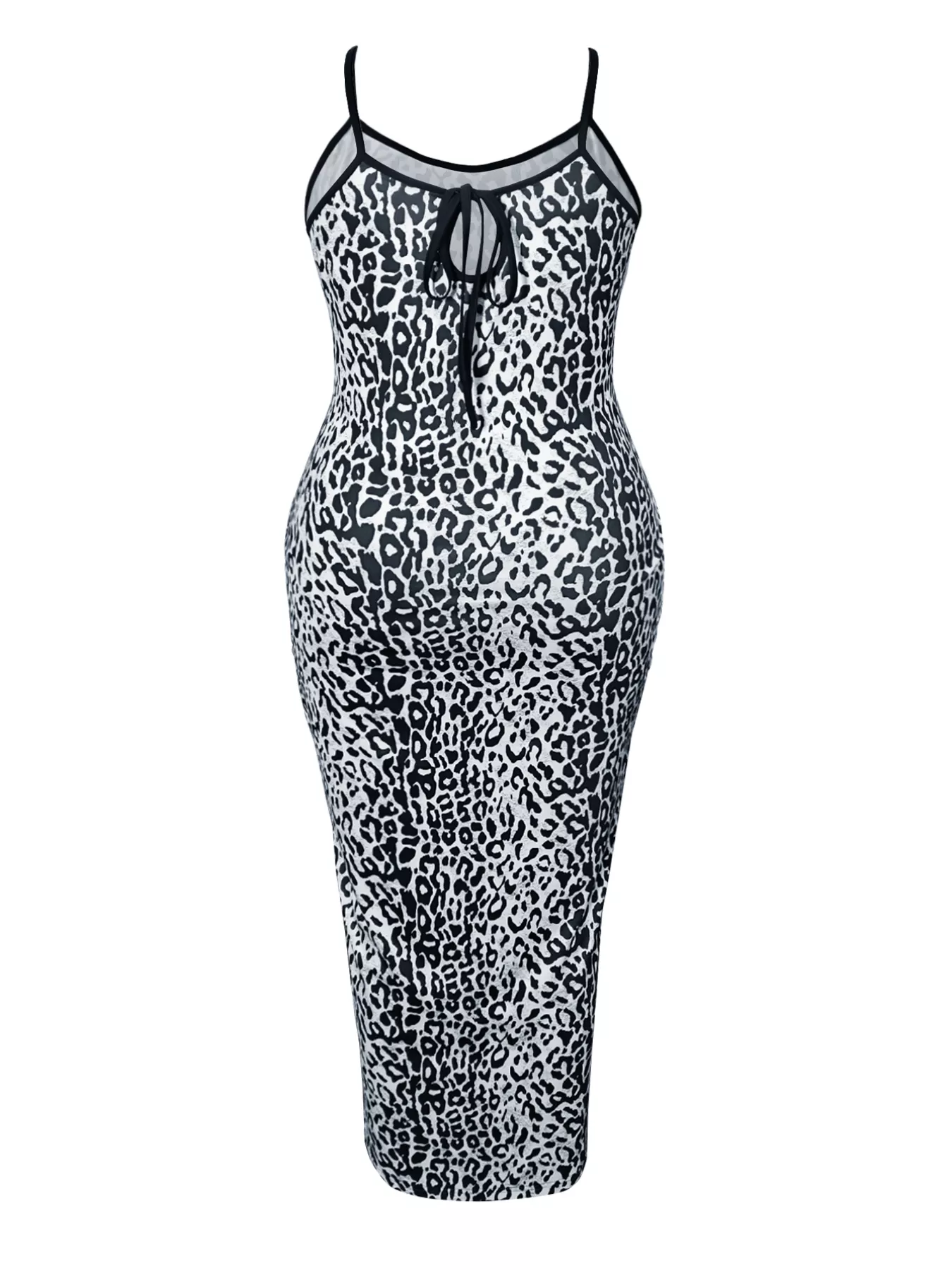 Plus Size Leopard Print Bodycon Maxi Dress - Image 4