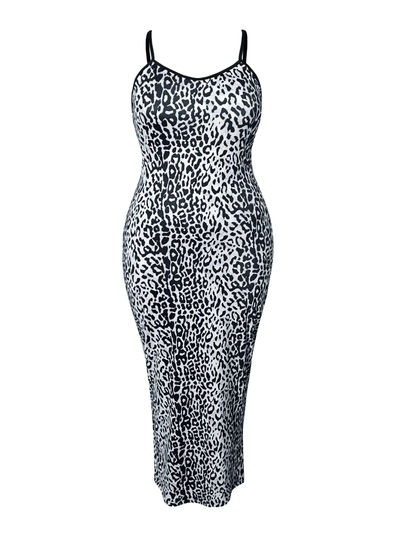 Plus Size Leopard Print Bodycon Maxi Dress - Image 6