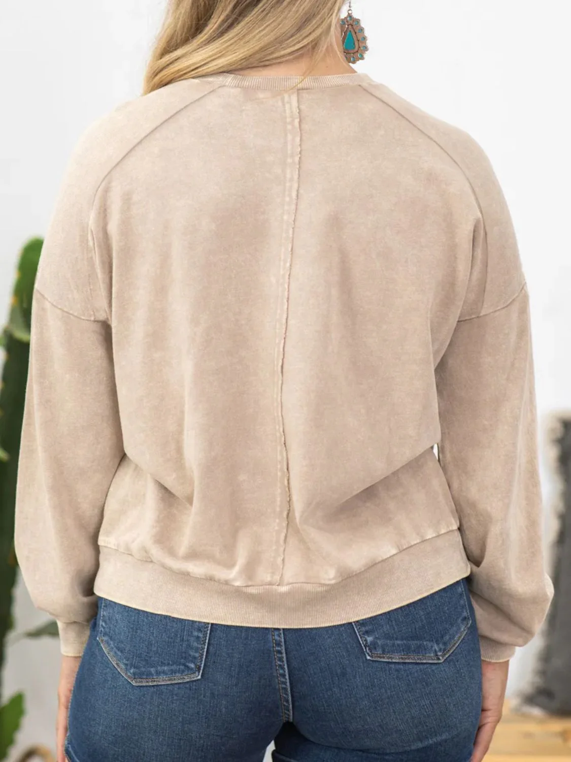 Plus Size Peace Sign Long Sleeve Sweatshirt - Image 2