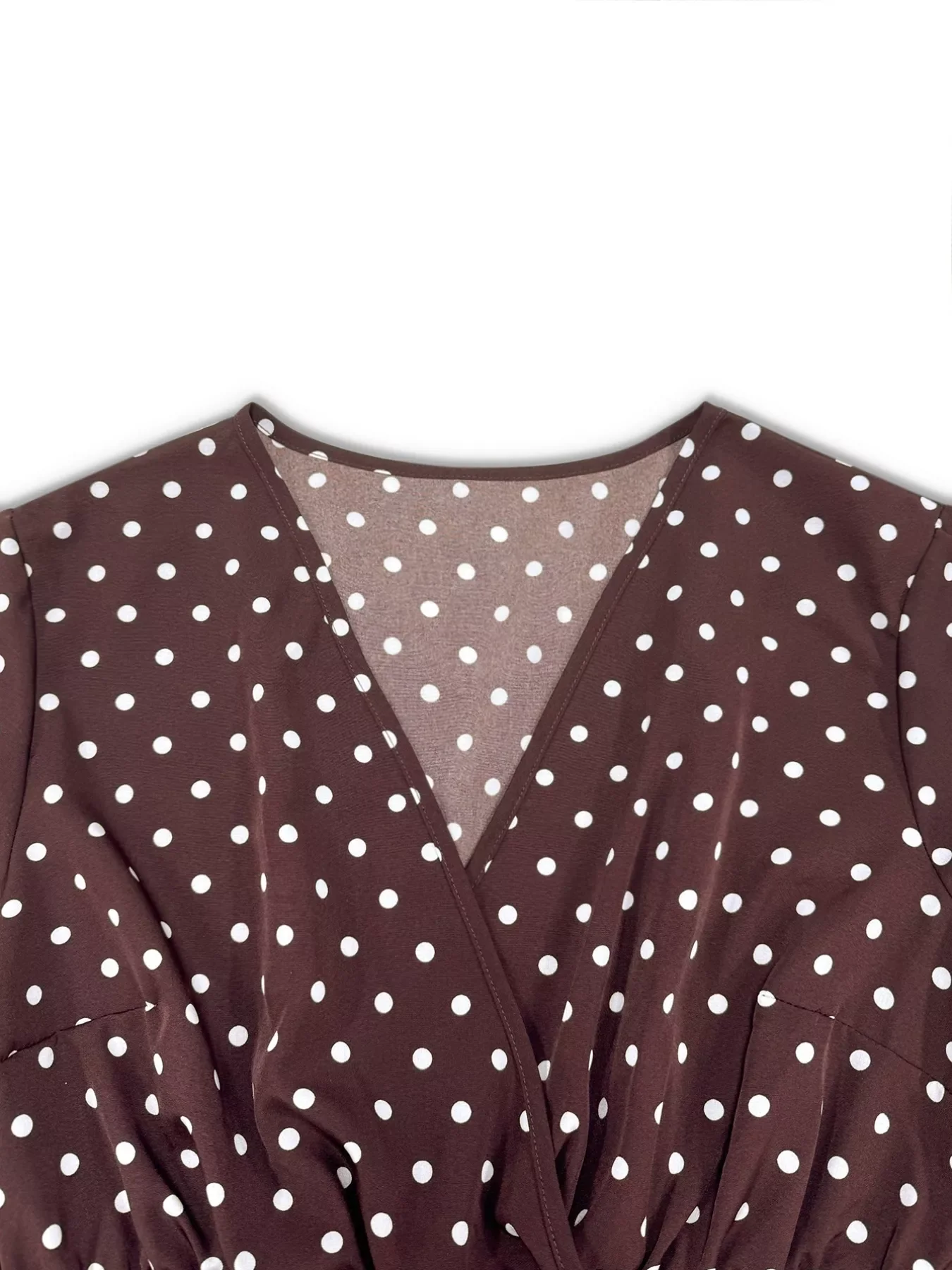 Plus Size Polka Dot Ruffle Hem Mini Dress - Image 9
