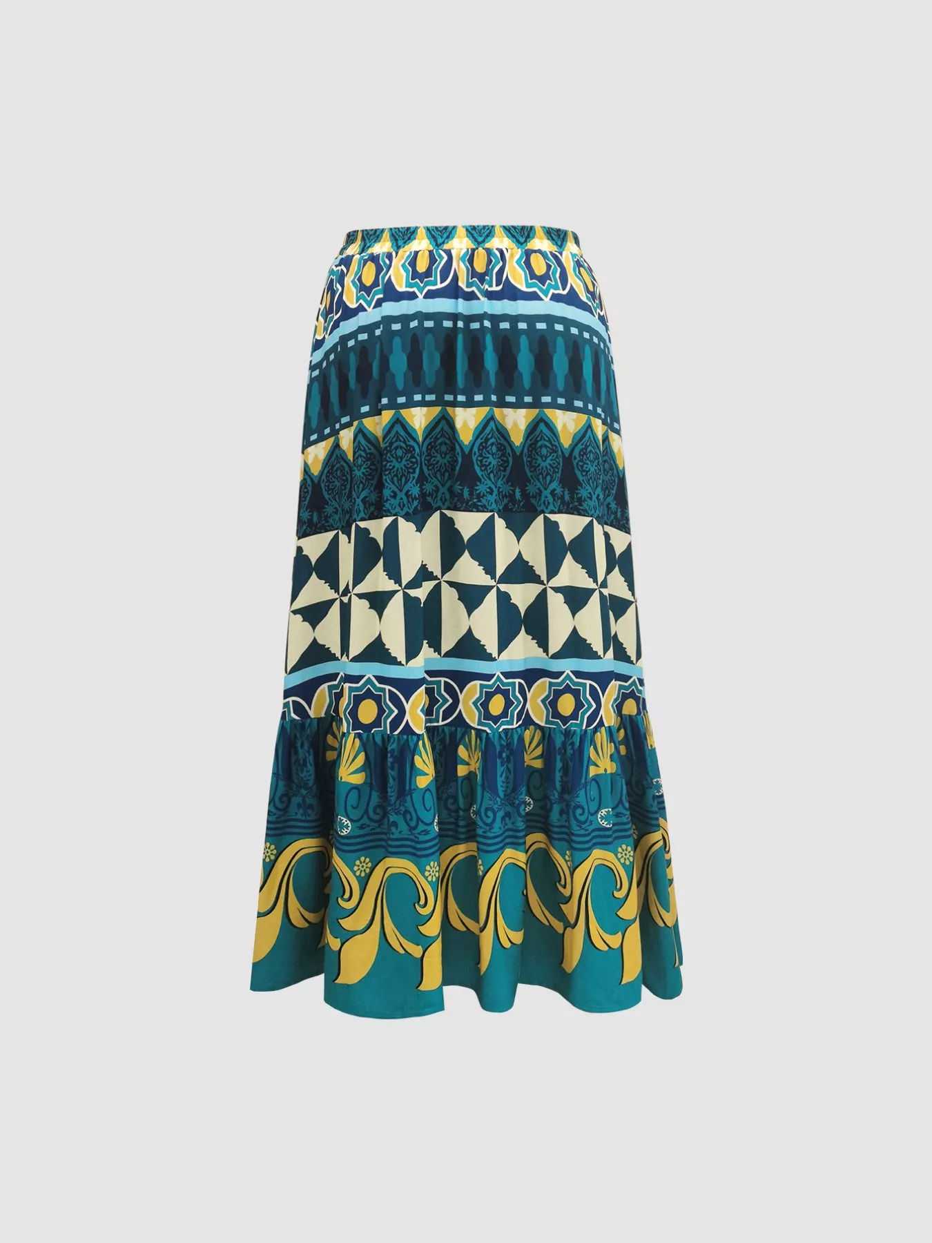 Plus Size Printed Maxi Skirt - Image 8
