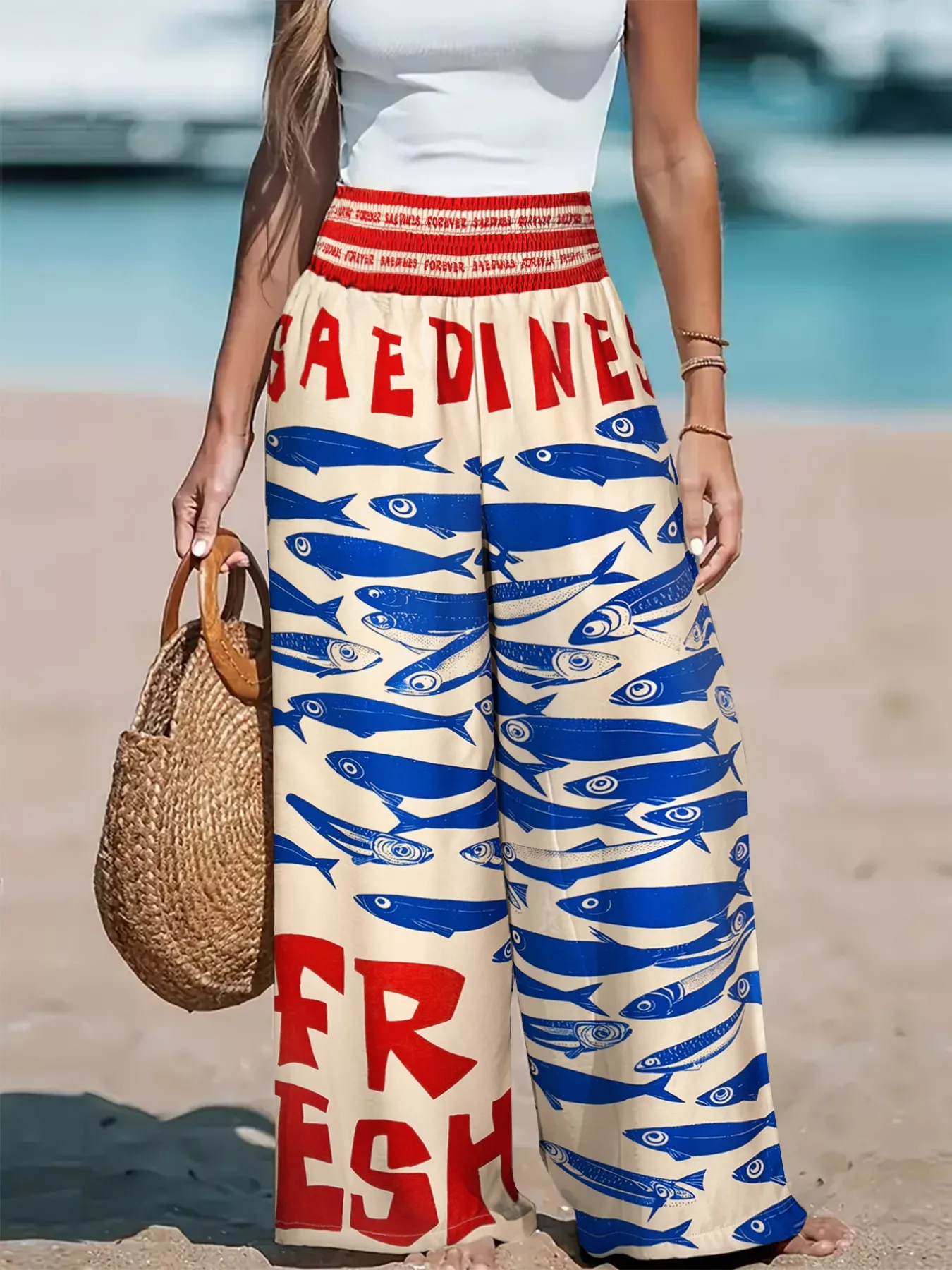 Plus Size Printed Wide Leg Pants - Image 2