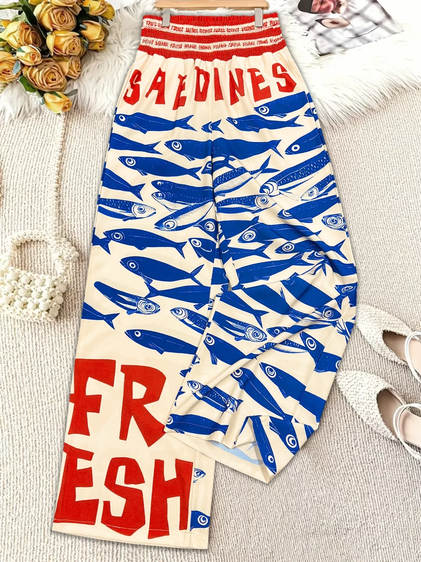 Plus Size Printed Wide Leg Pants - Image 3