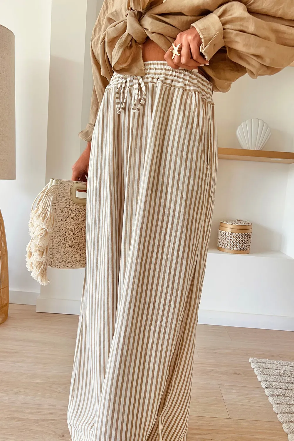 Plus Size Striped Wide Leg Pants - Image 2