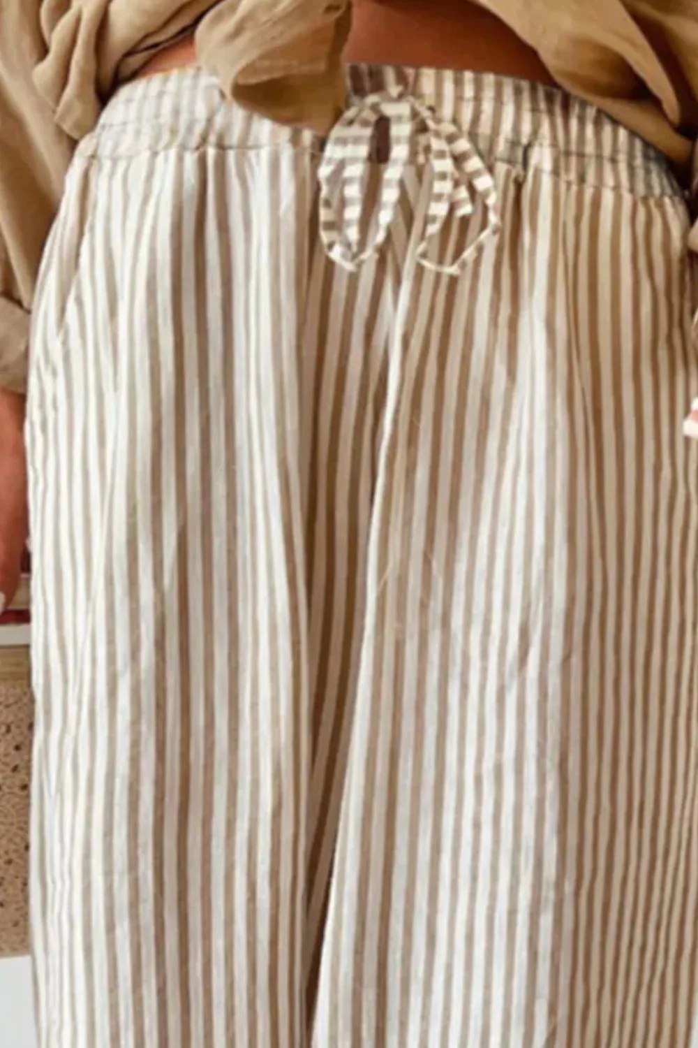 Plus Size Striped Wide Leg Pants - Image 3
