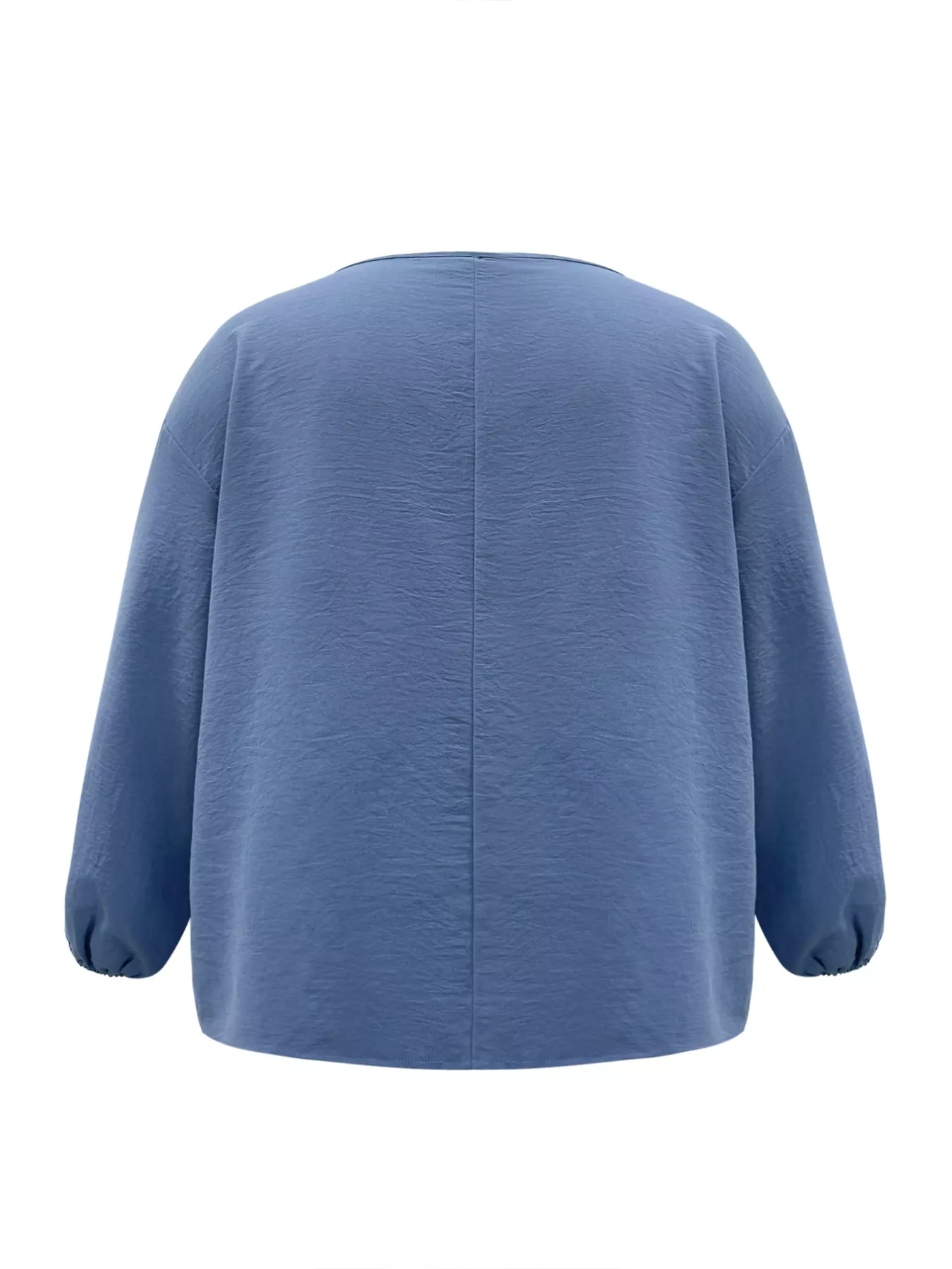 Plus Size V-Neck Long Sleeve Blouse - Image 3