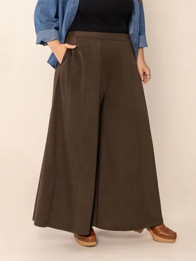 Plus Size Wide Leg Pants with Pockets - Image 2