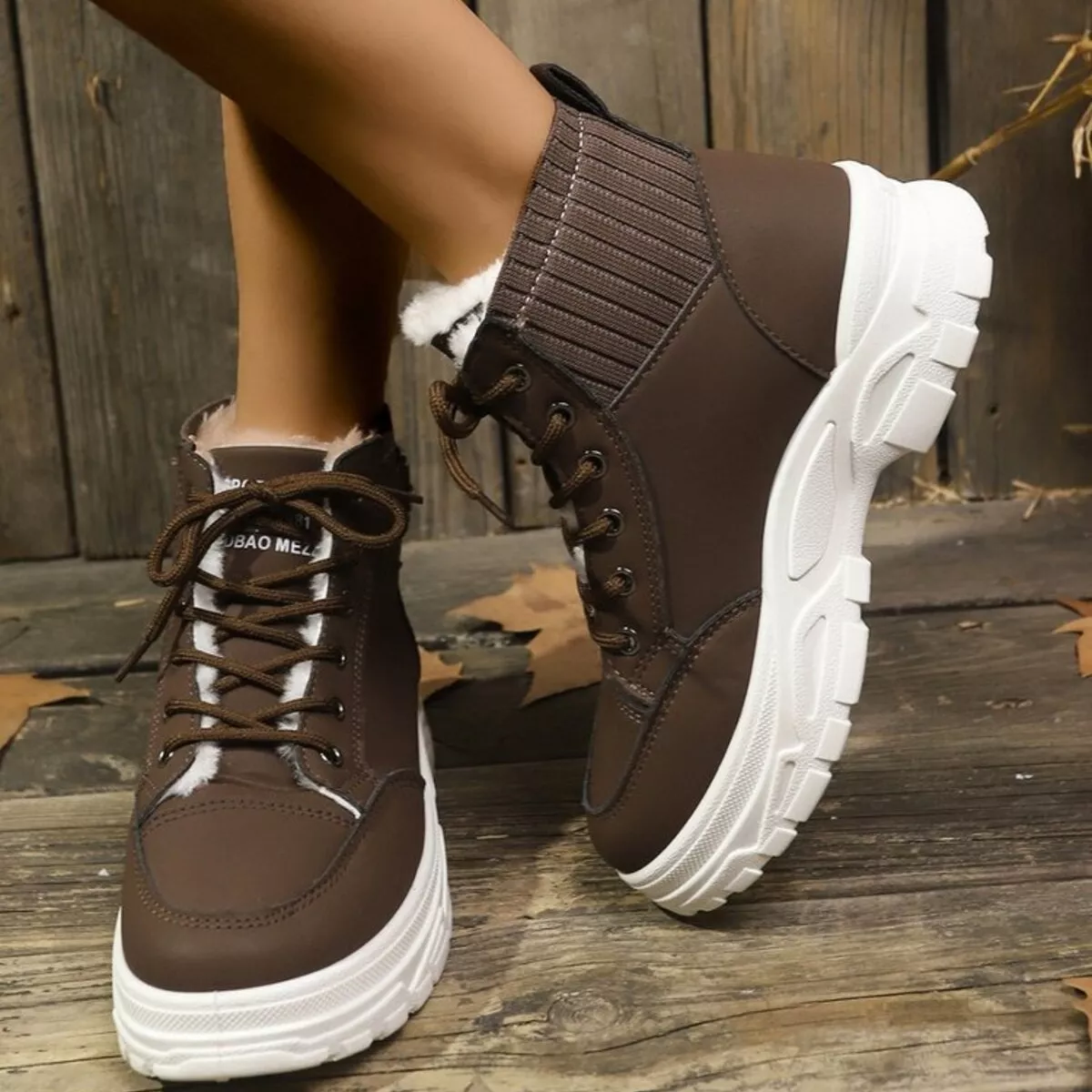 Plush Lining Lace Up Boots - Image 11