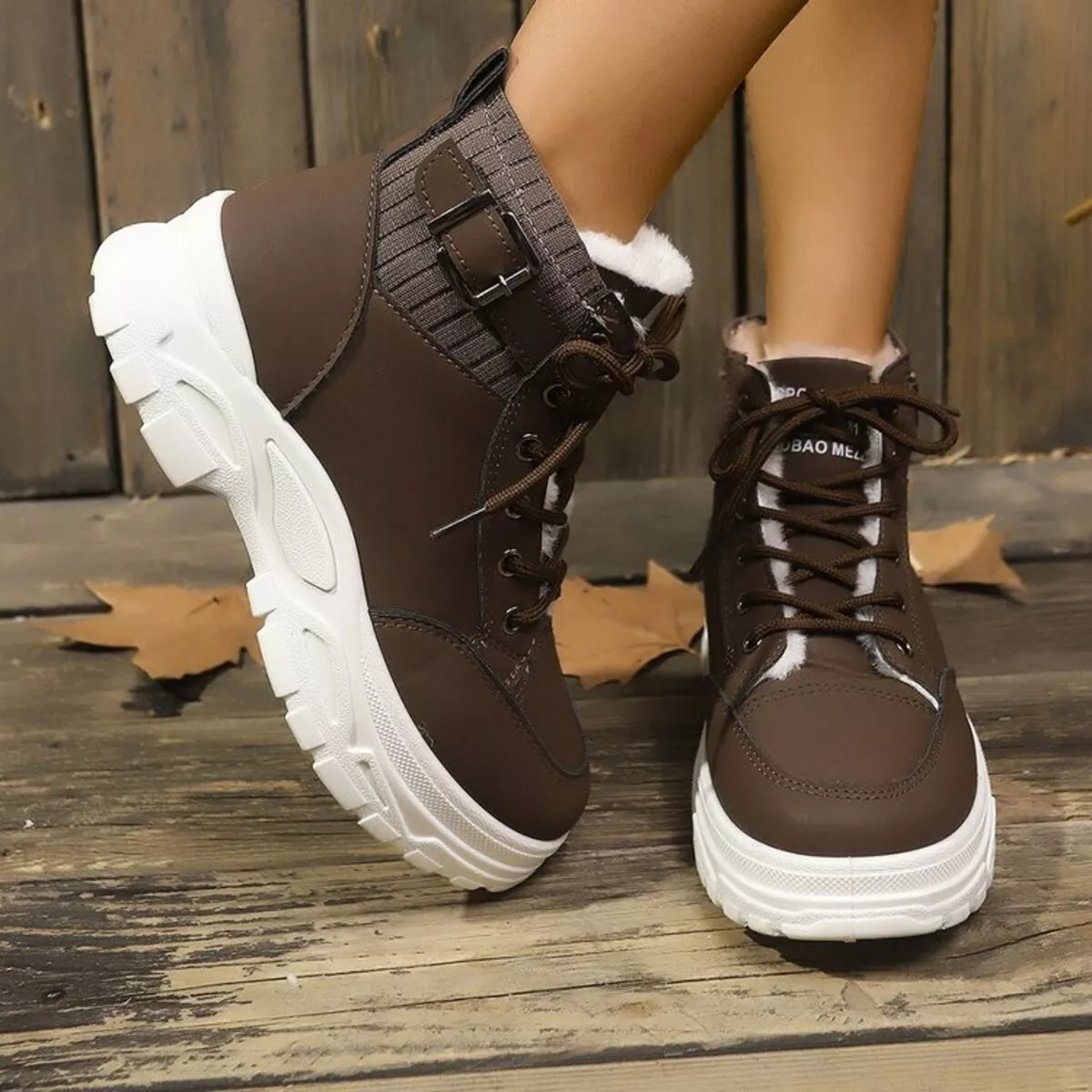 Plush Lining Lace Up Boots - Image 14