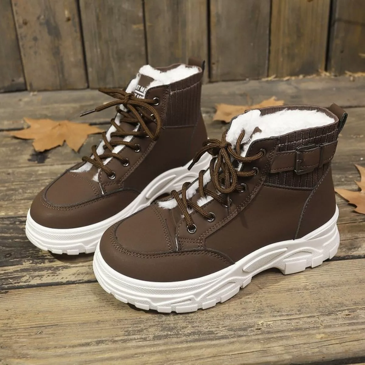 Plush Lining Lace Up Boots - Image 16