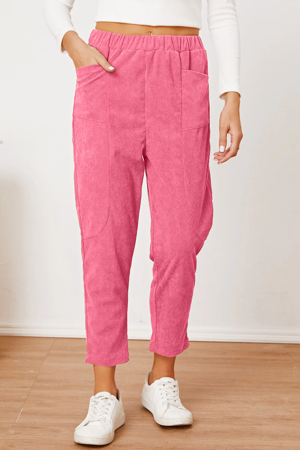 Pocketed Elastic Waist Pants - Image 11