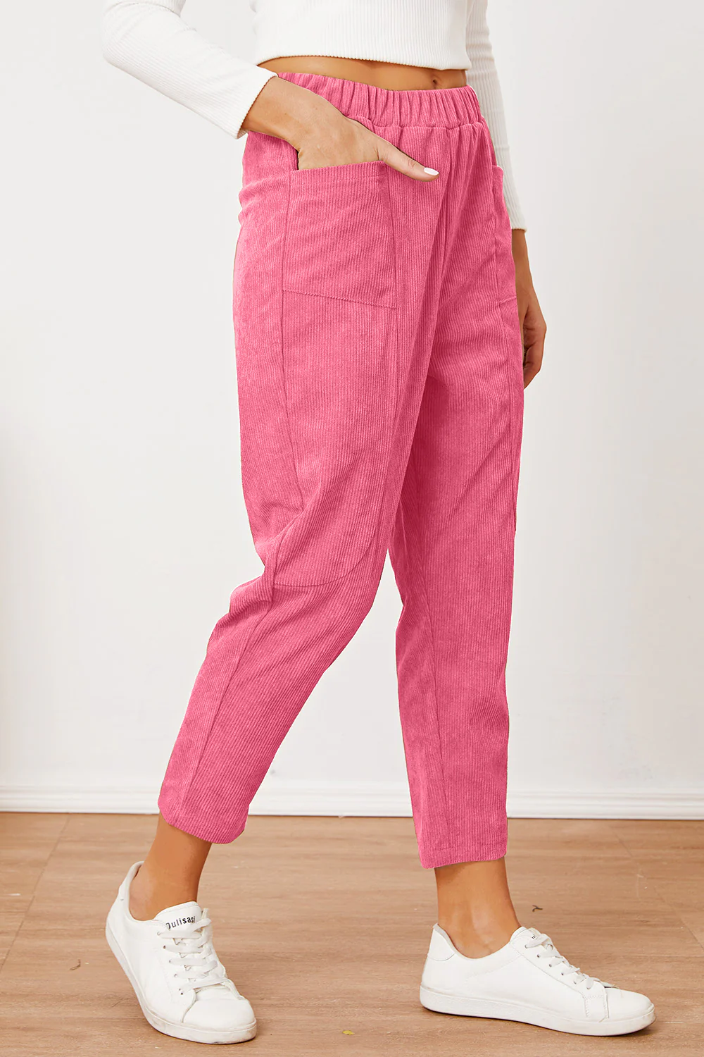 Pocketed Elastic Waist Pants - Image 13