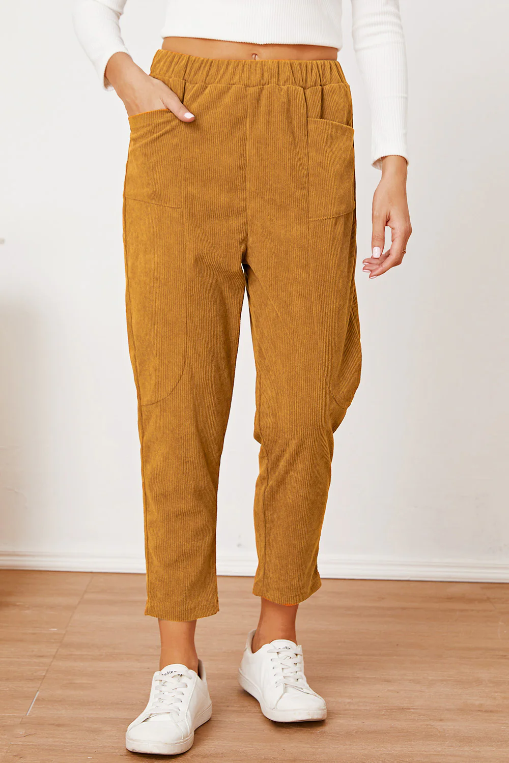 Pocketed Elastic Waist Pants - Image 14
