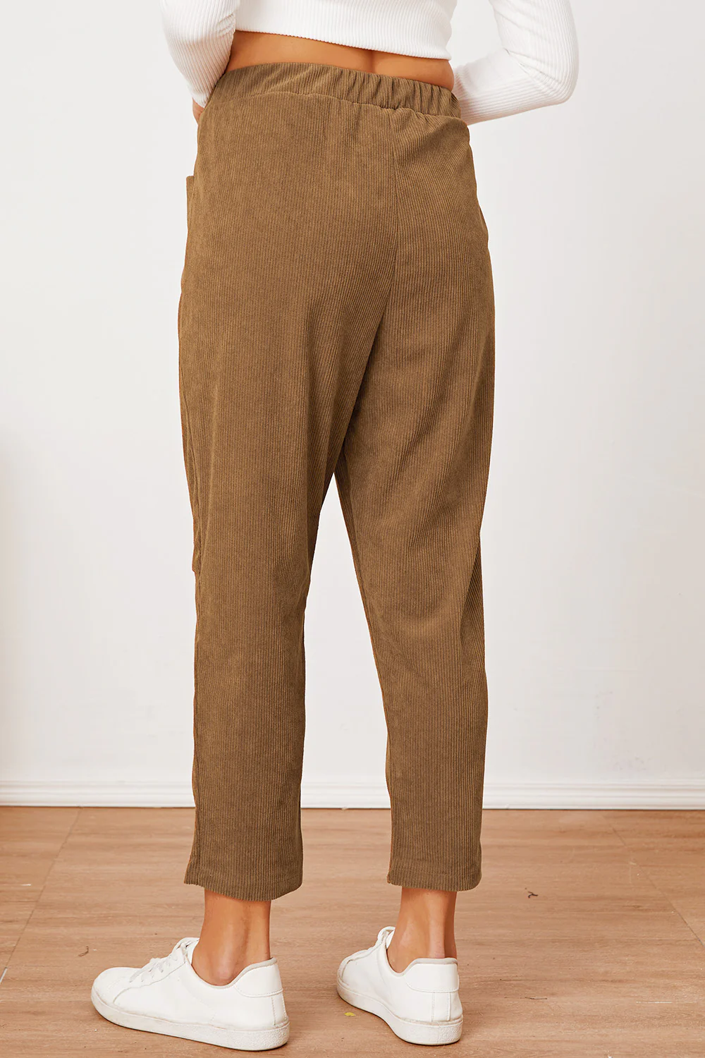 Pocketed Elastic Waist Pants - Image 2