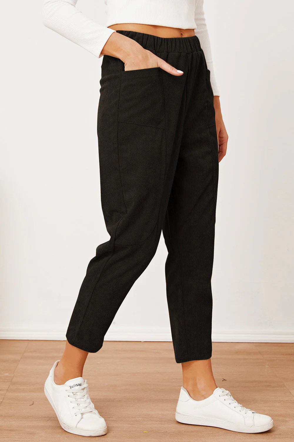 Pocketed Elastic Waist Pants - Image 6