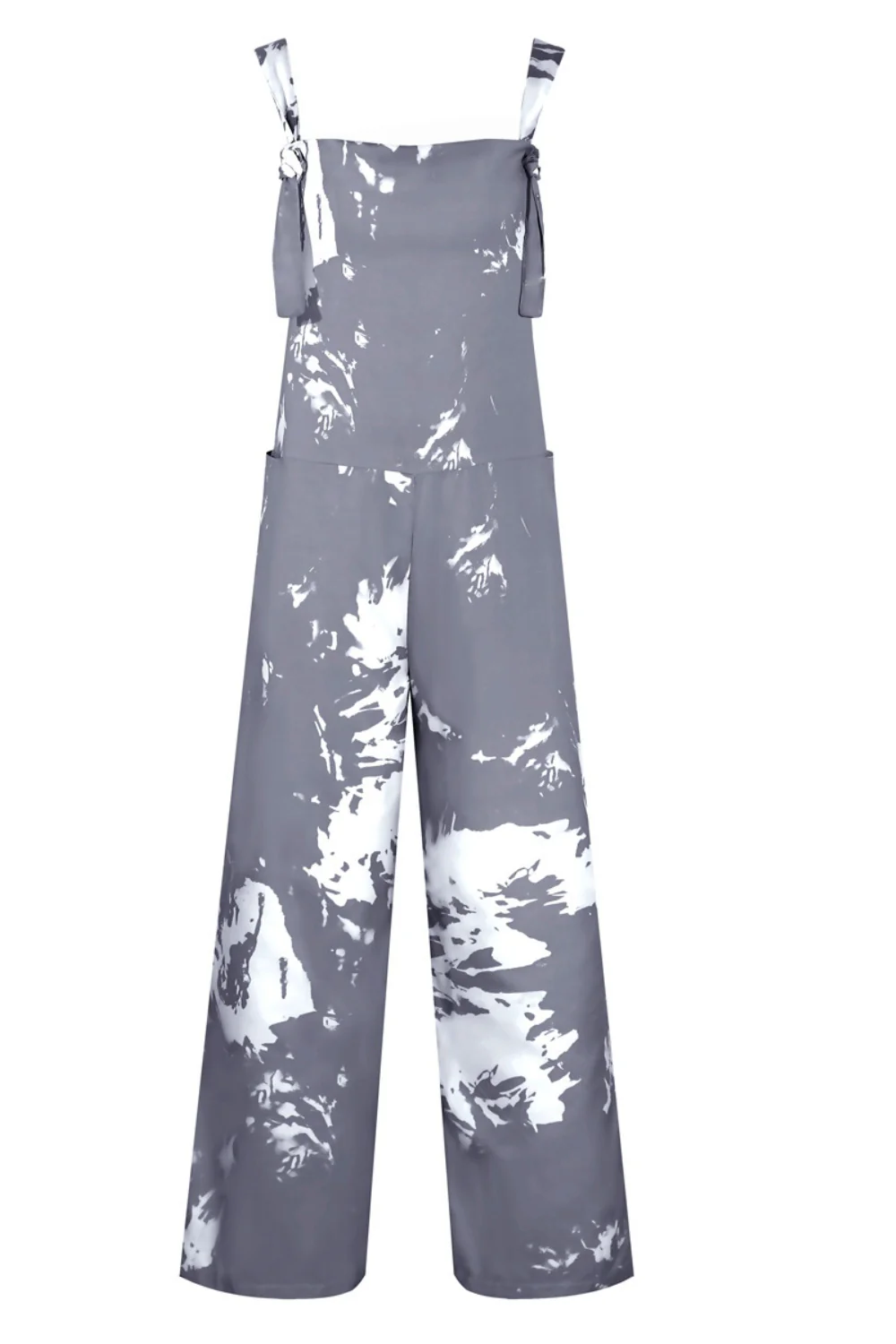 Pocketed Tie-Dye Wide Strap Overalls - Image 3